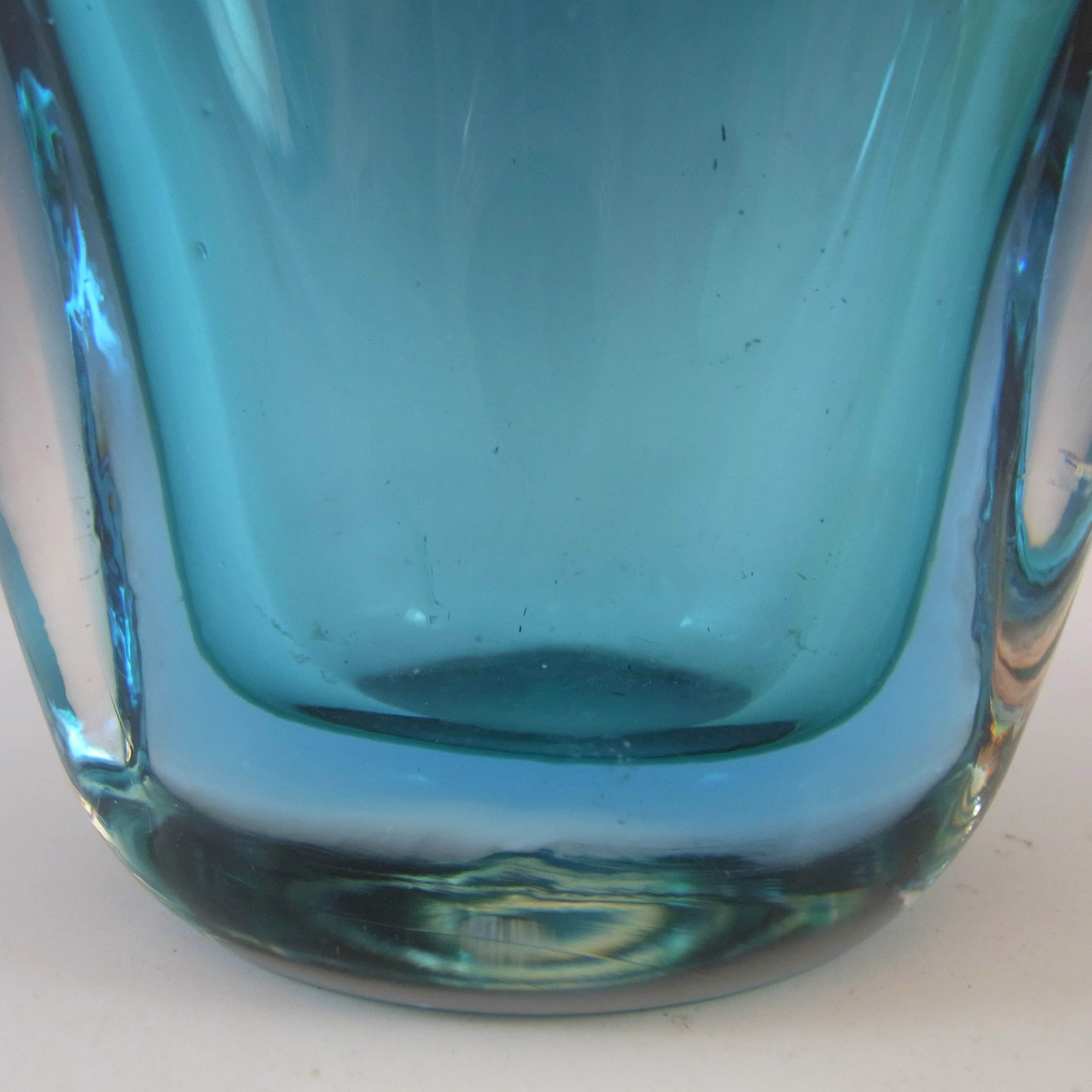 (image for) Murano Turquoise & Blue Sommerso Glass Vintage Vase - Click Image to Close