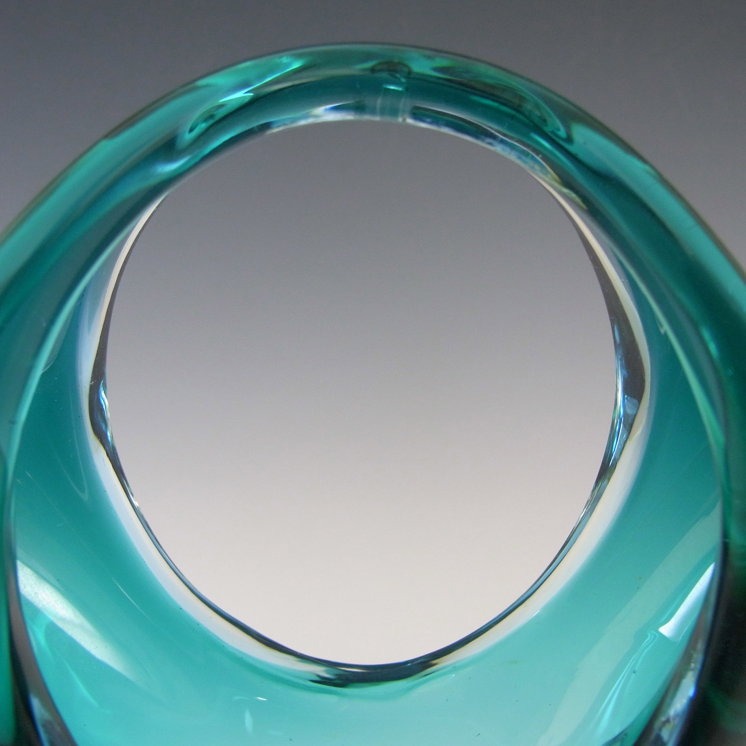 (image for) Murano Turquoise & Blue Sommerso Glass Vintage Vase - Click Image to Close
