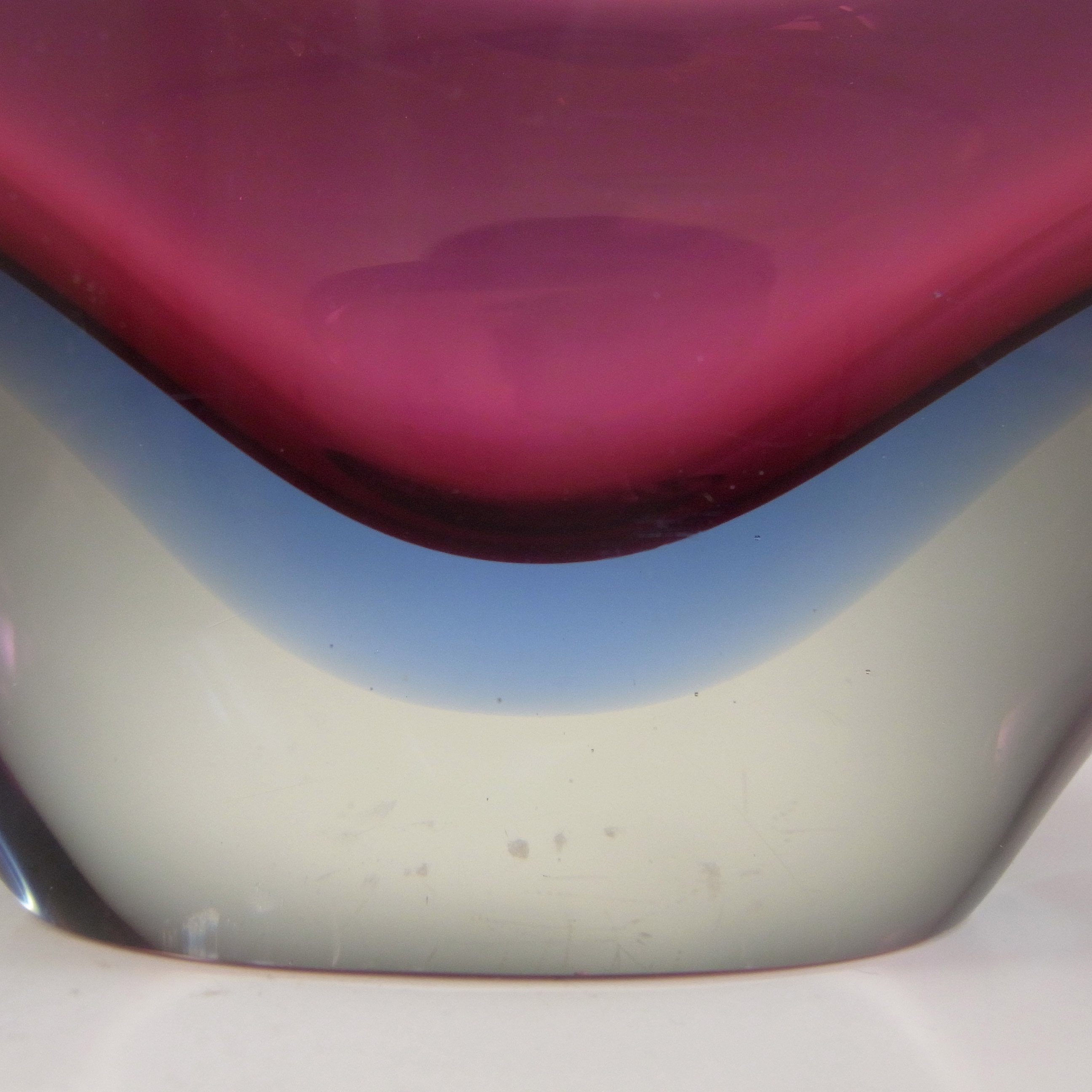 (image for) Murano Large 2kg Pink & Blue Sommerso Glass Sculpture Bowl - Click Image to Close