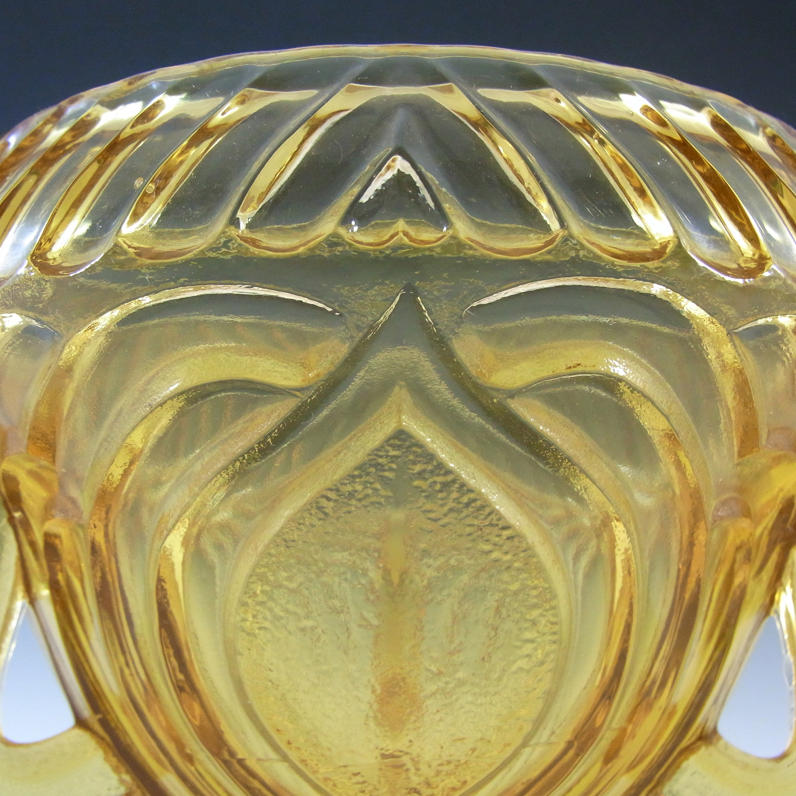 (image for) Sowerby #2602 Art Deco 1930s Amber Glass Rose Bowl / Vase - Click Image to Close
