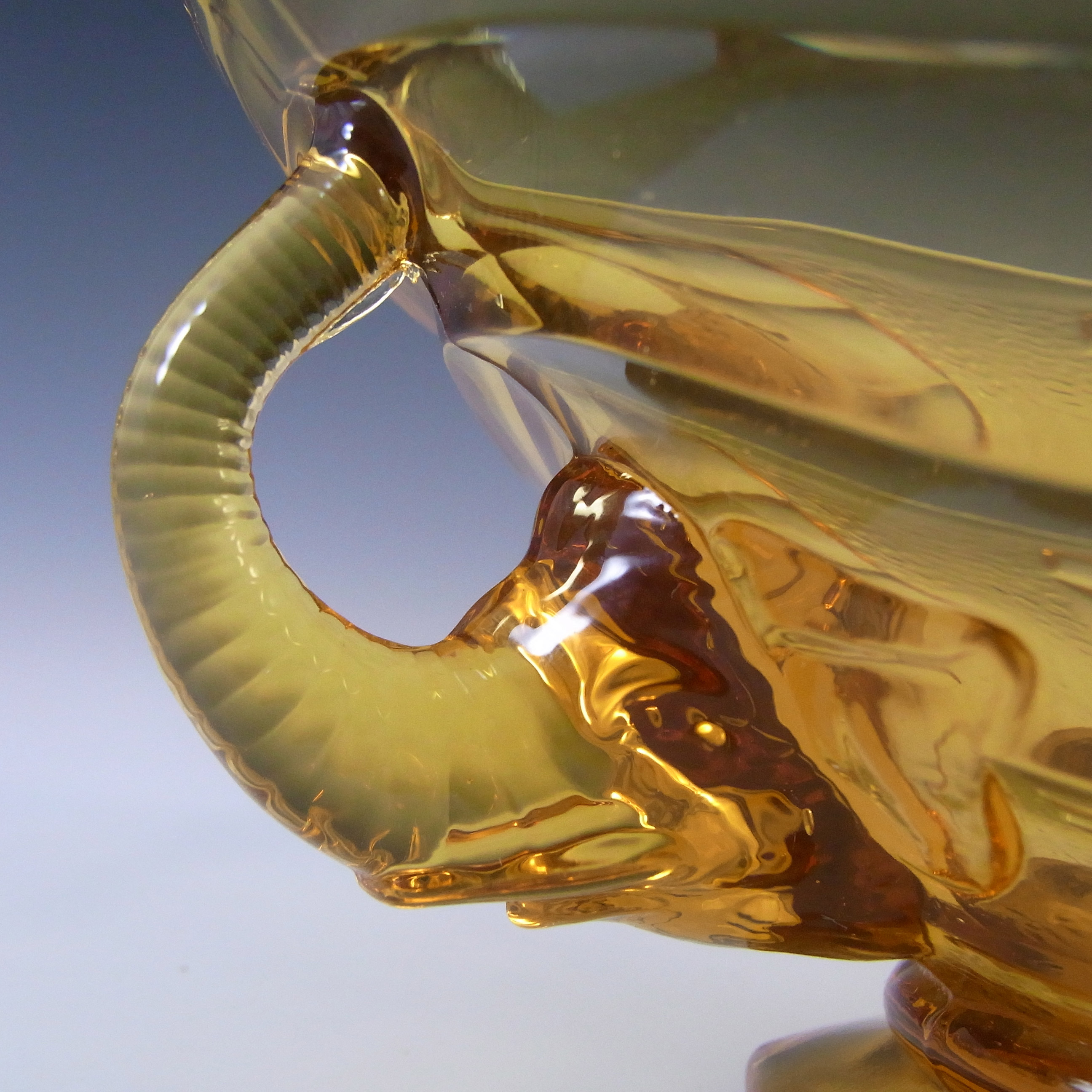 (image for) Sowerby #2614 Art Deco 1930's Amber Glass Elephant Bowl - Click Image to Close