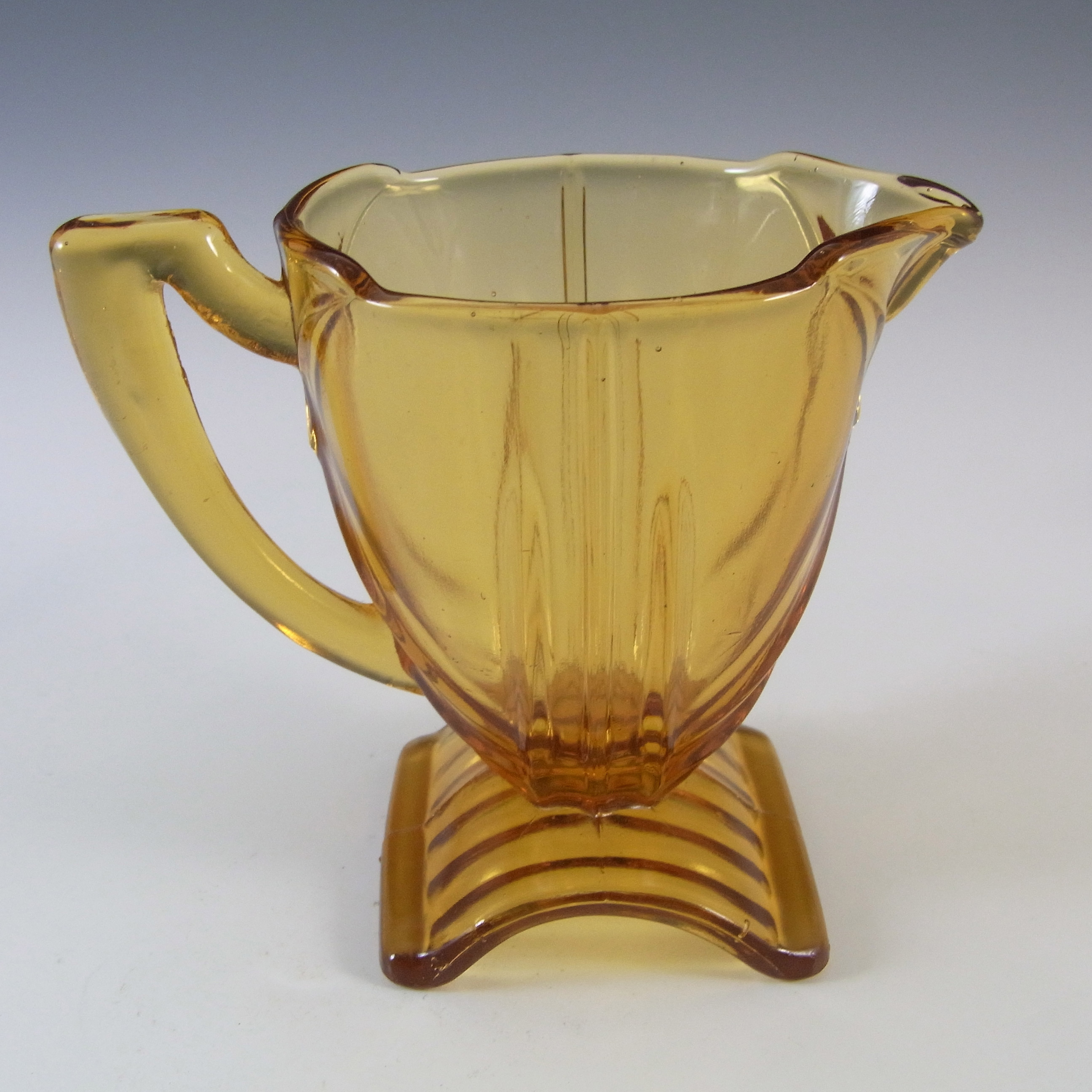 (image for) Stölzle Czech Art Deco 1930's Amber Glass Jug / Creamer - Click Image to Close