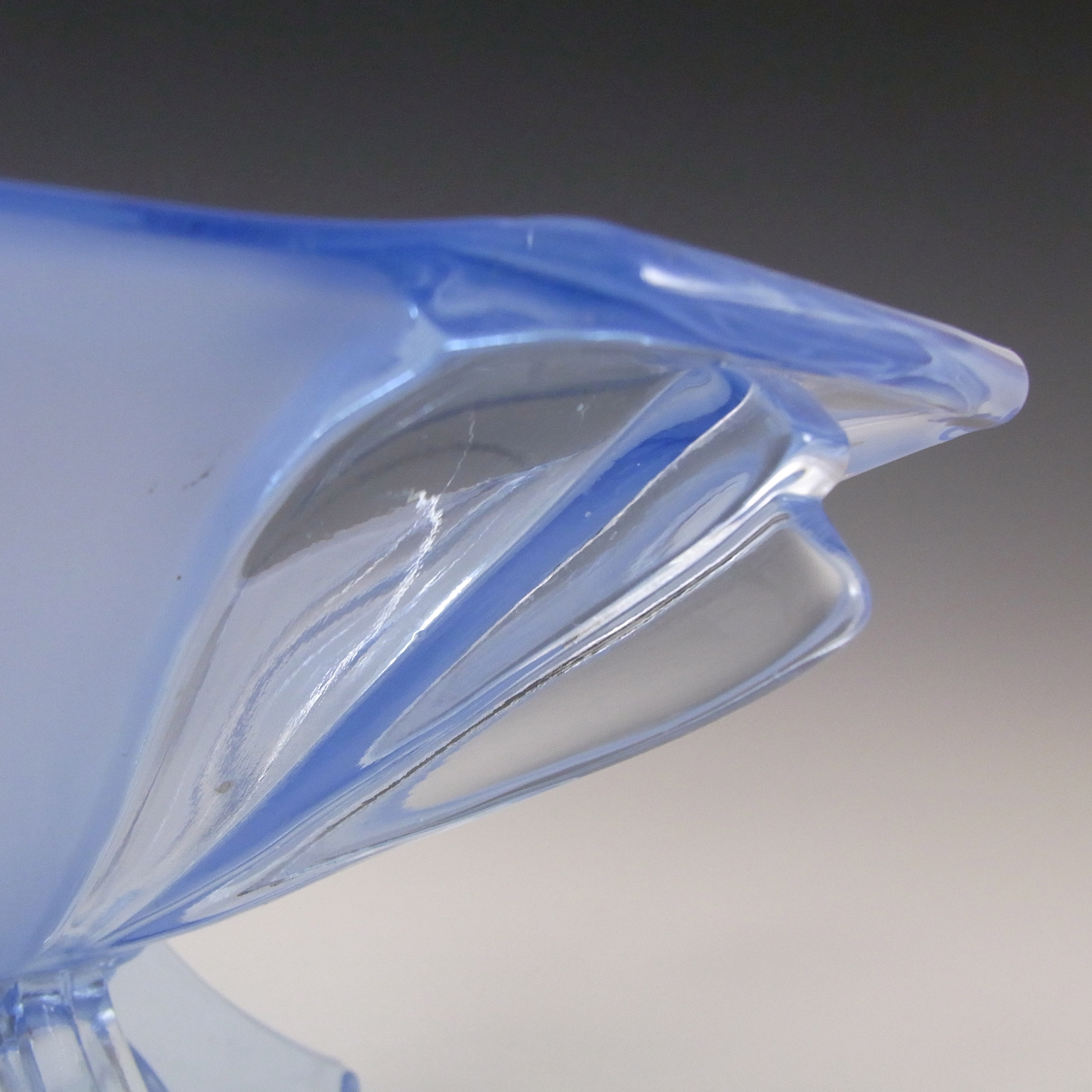 (image for) Stölzle #19283 Czech Art Deco Vintage Blue Glass Bowl - Click Image to Close