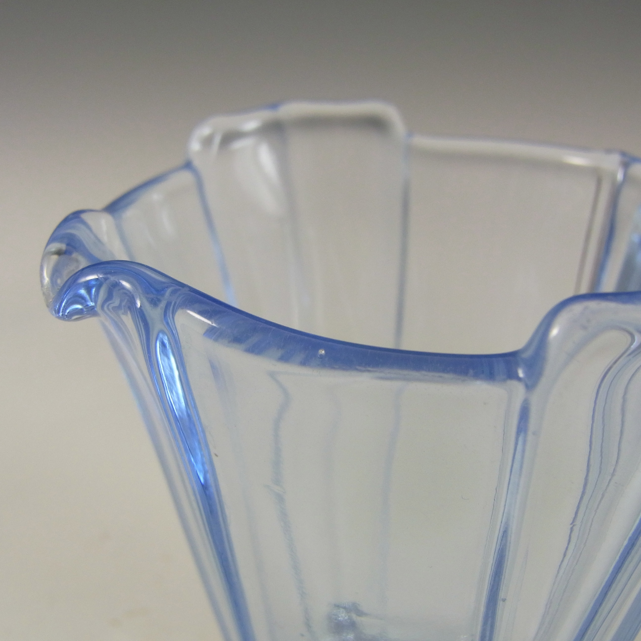 (image for) Stölzle #19269 Vintage Czech Art Deco Blue Glass Creamer / Jug - Click Image to Close