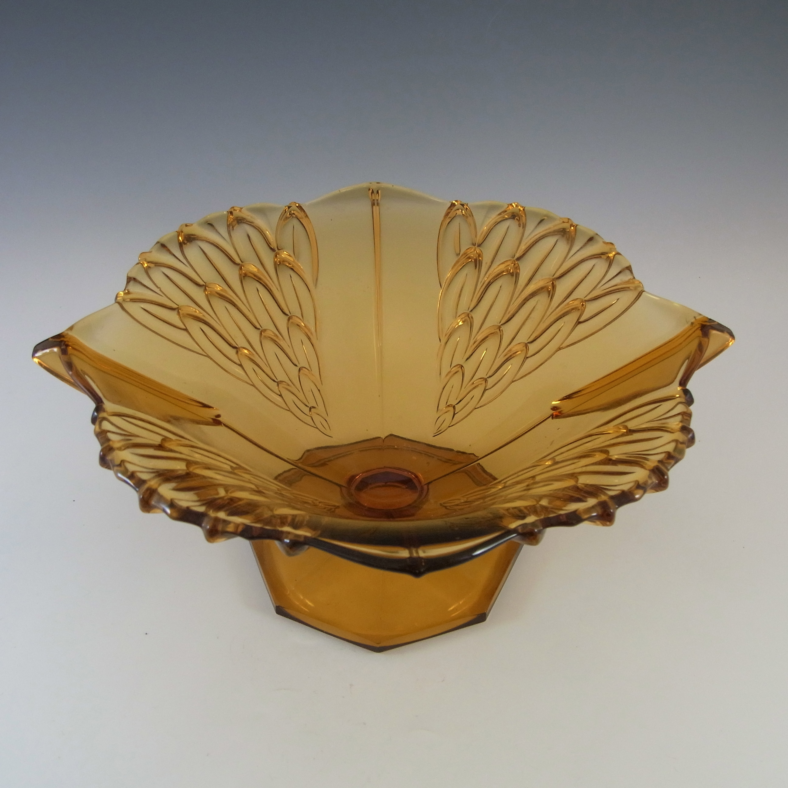 (image for) Stölzle #19090 Czech Art Deco Vintage Amber Glass Bowl - Click Image to Close