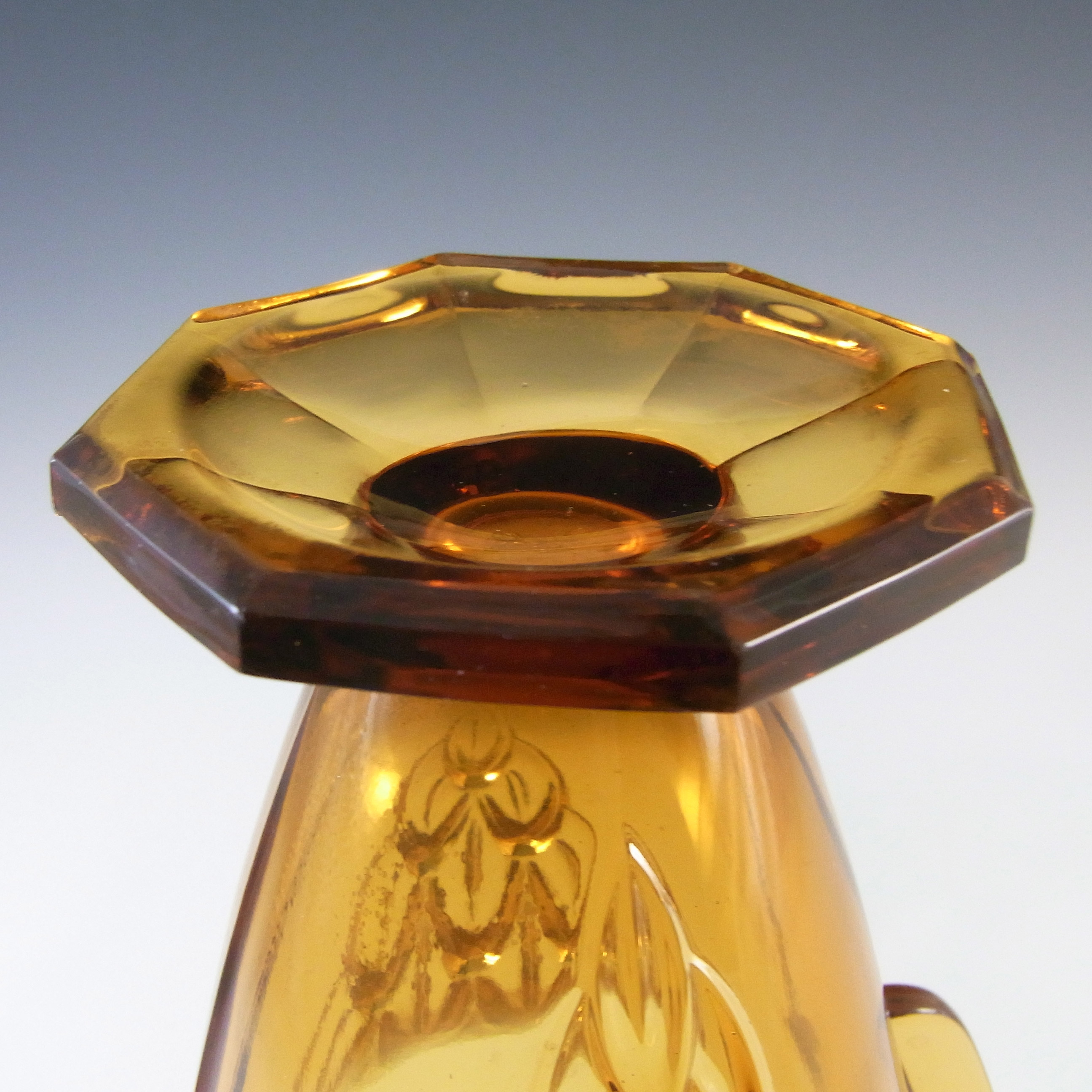 (image for) Stölzle #19083 Czech Art Deco 1930's Amber Glass Vase - Click Image to Close