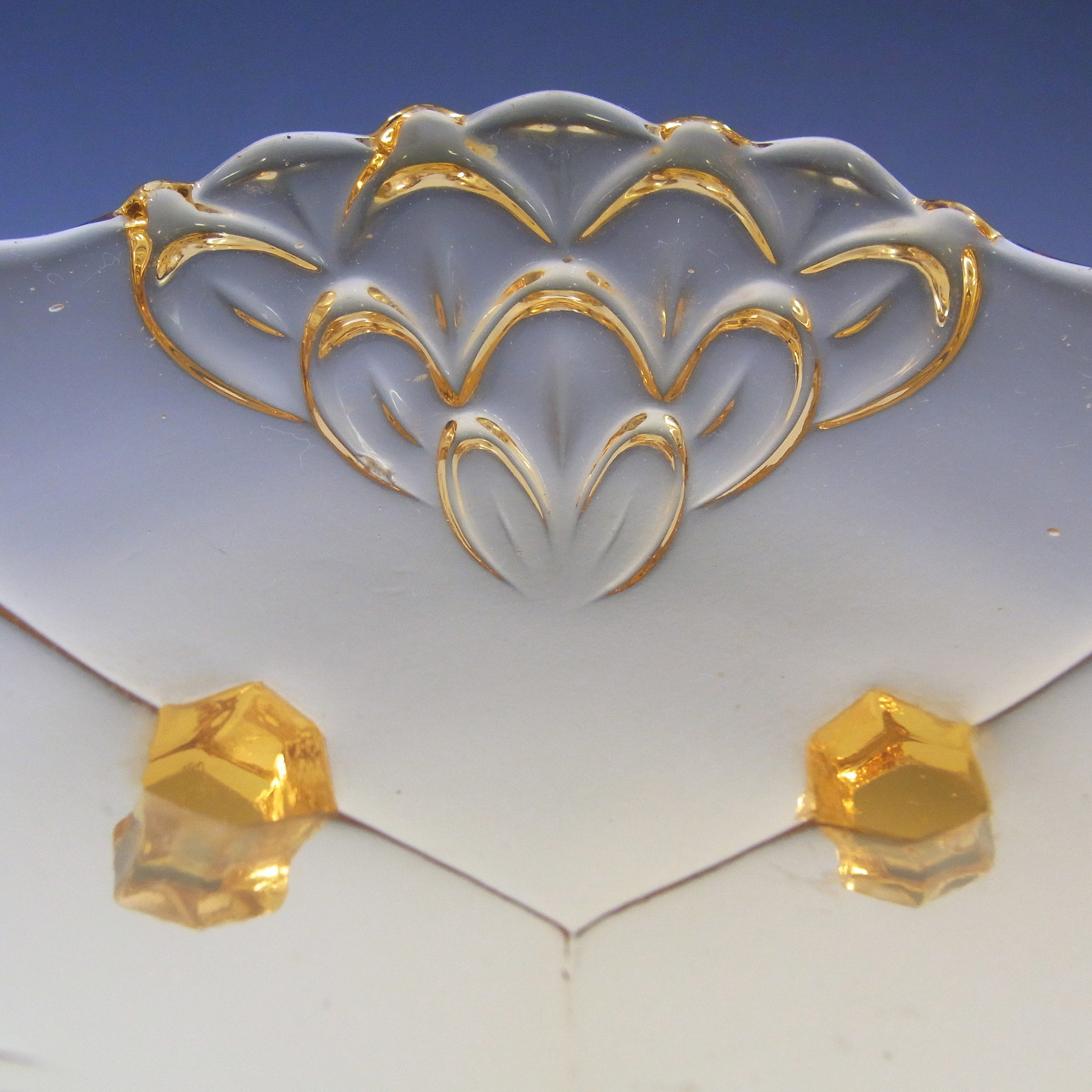 (image for) Stölzle #19087 Vintage Czech Art Deco Amber Glass Bowl - Click Image to Close
