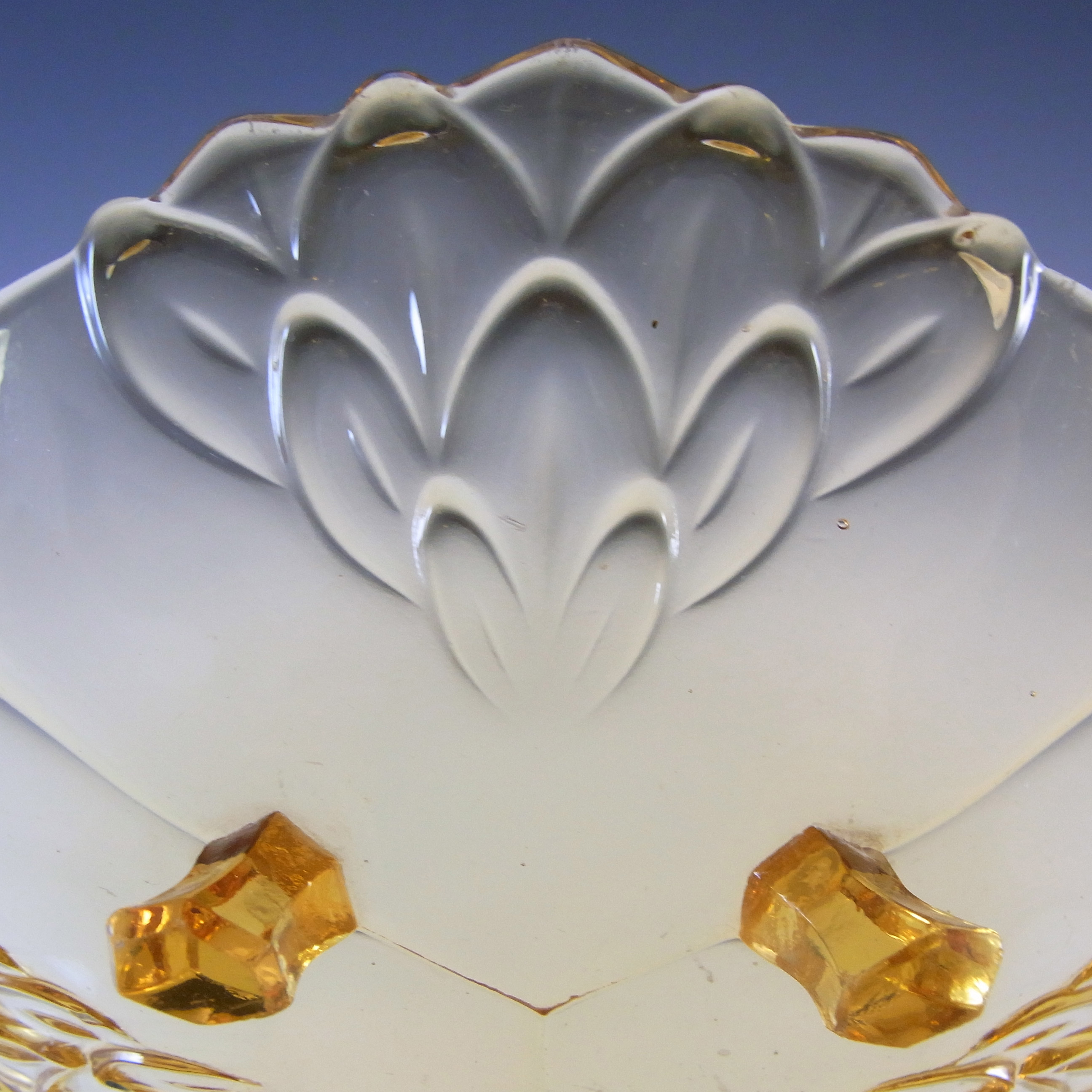 (image for) Stölzle #19087 Vintage Czech Art Deco Amber Glass Bowl - Click Image to Close
