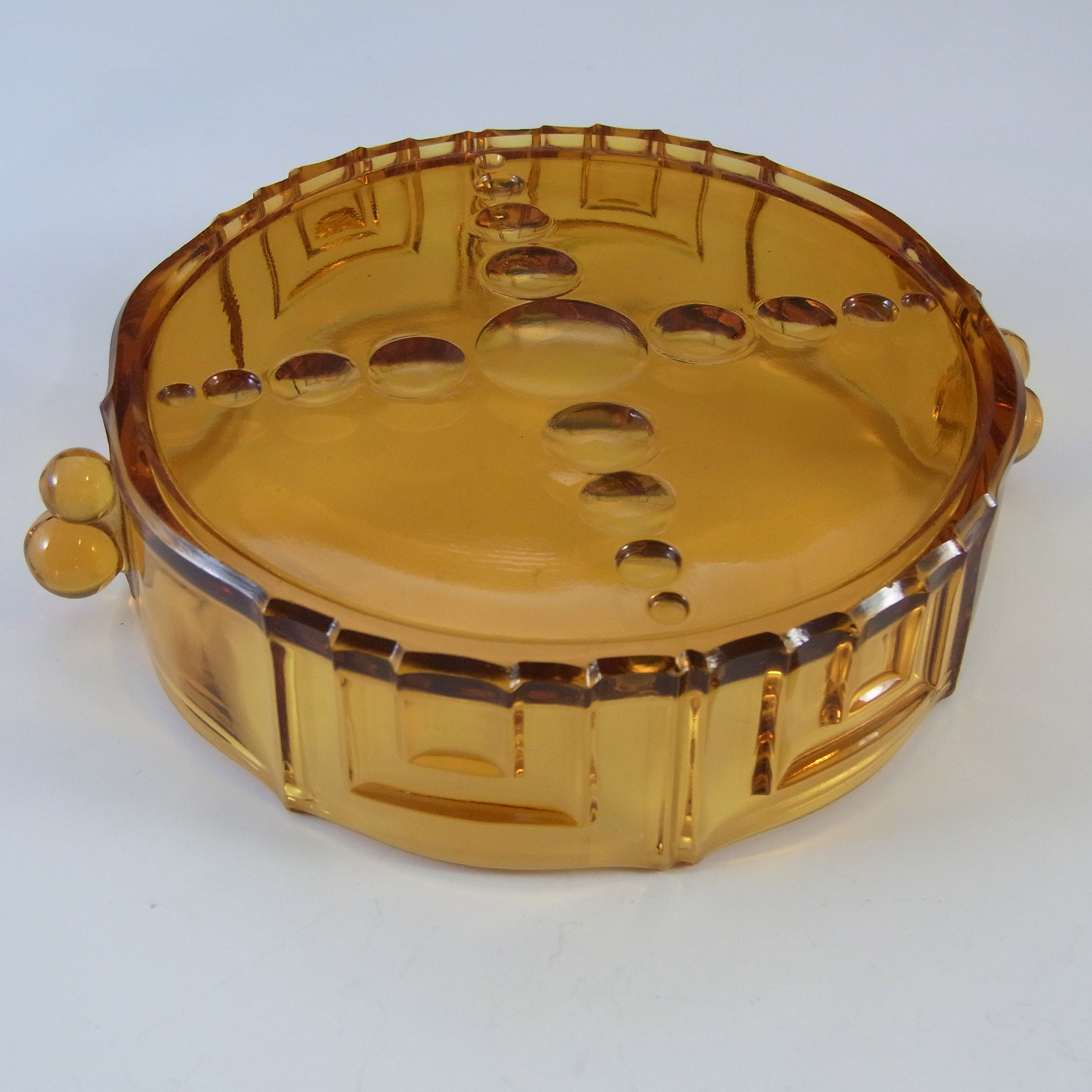 (image for) Czech Vintage Art Deco 1930's Amber Glass Bowl - Click Image to Close