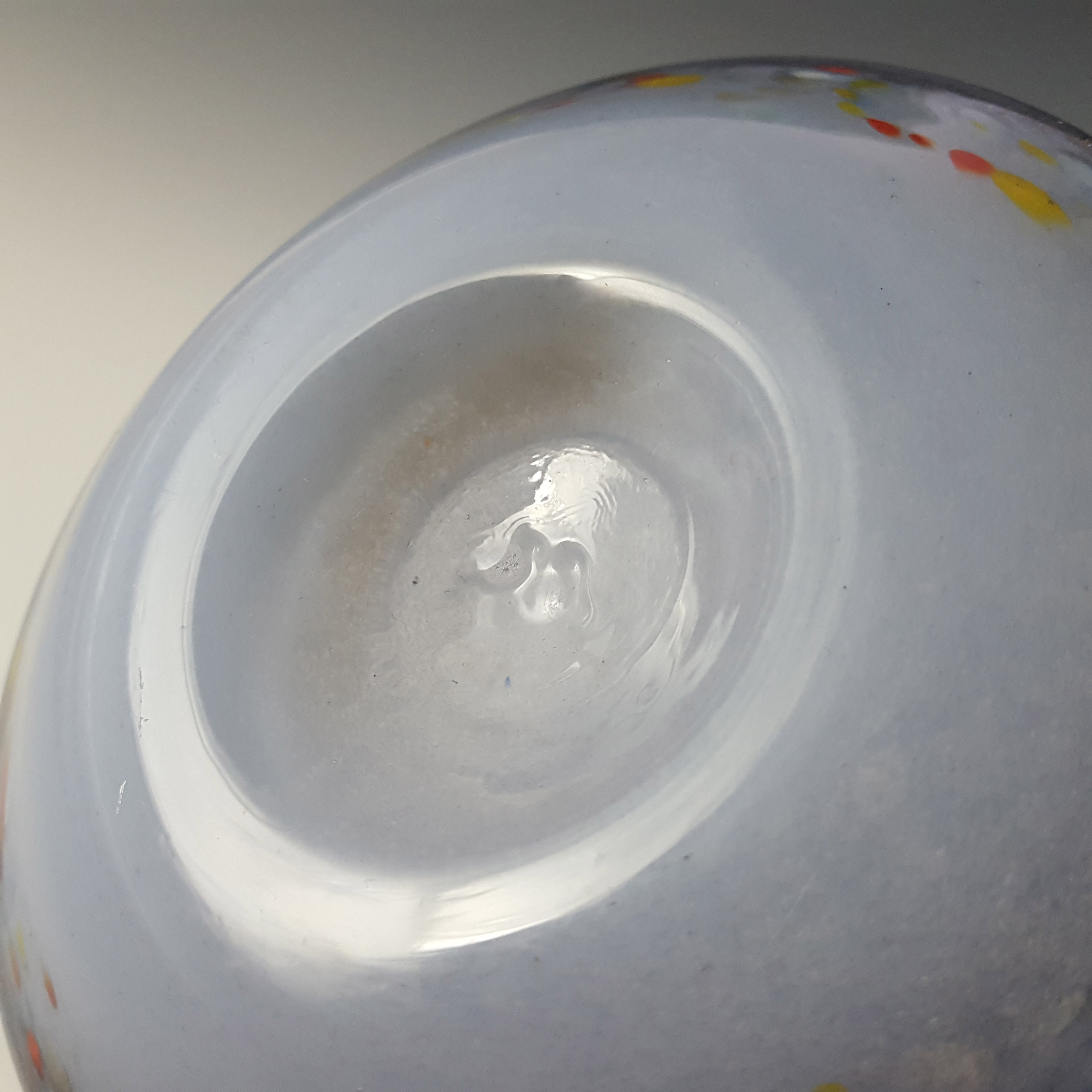 Vasart or Strathearn Blue Mottled Vintage Glass Bowl B029 - Click Image to Close