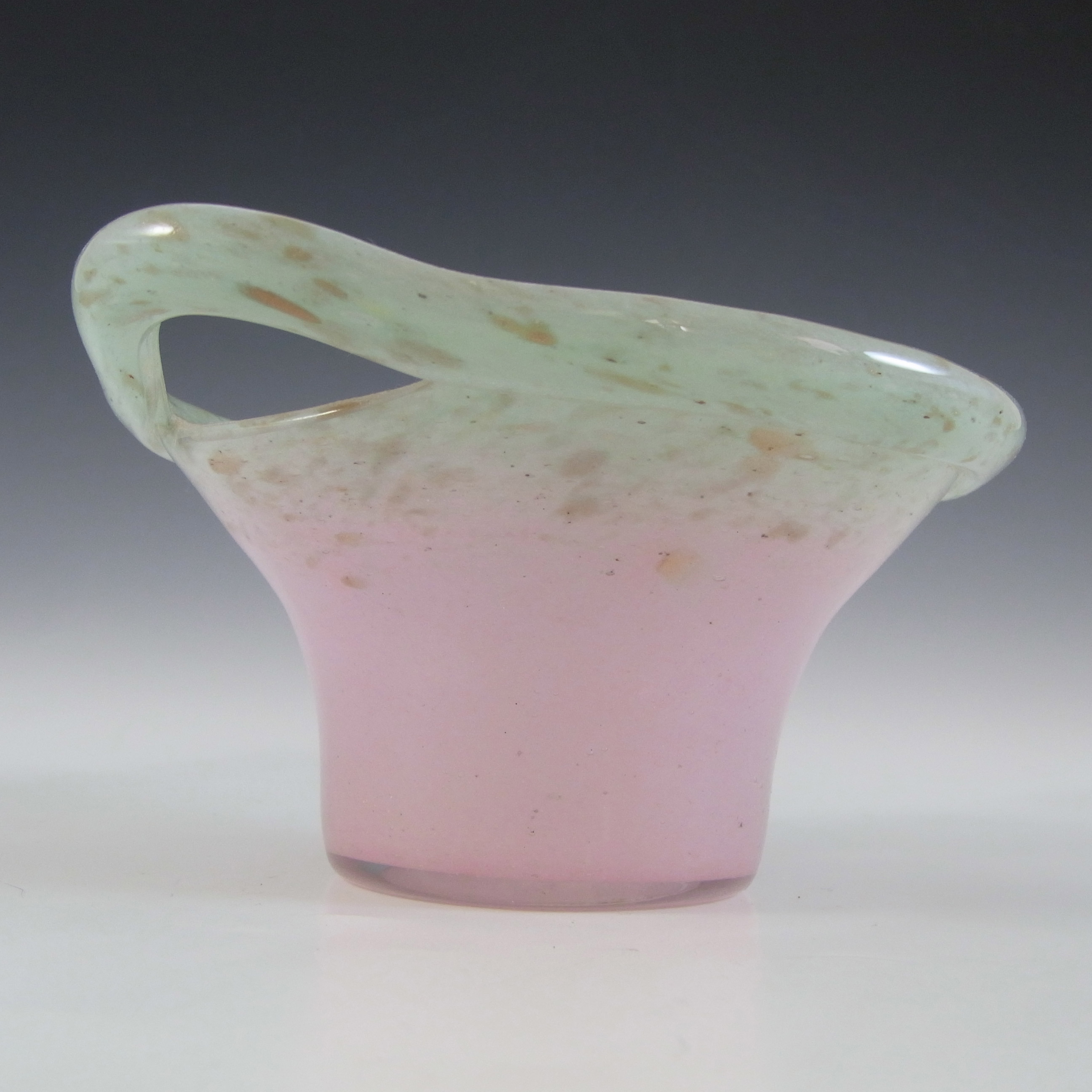 (image for) Vasart or Strathearn Pink & Green Mottled Glass Bowl B028 - Click Image to Close