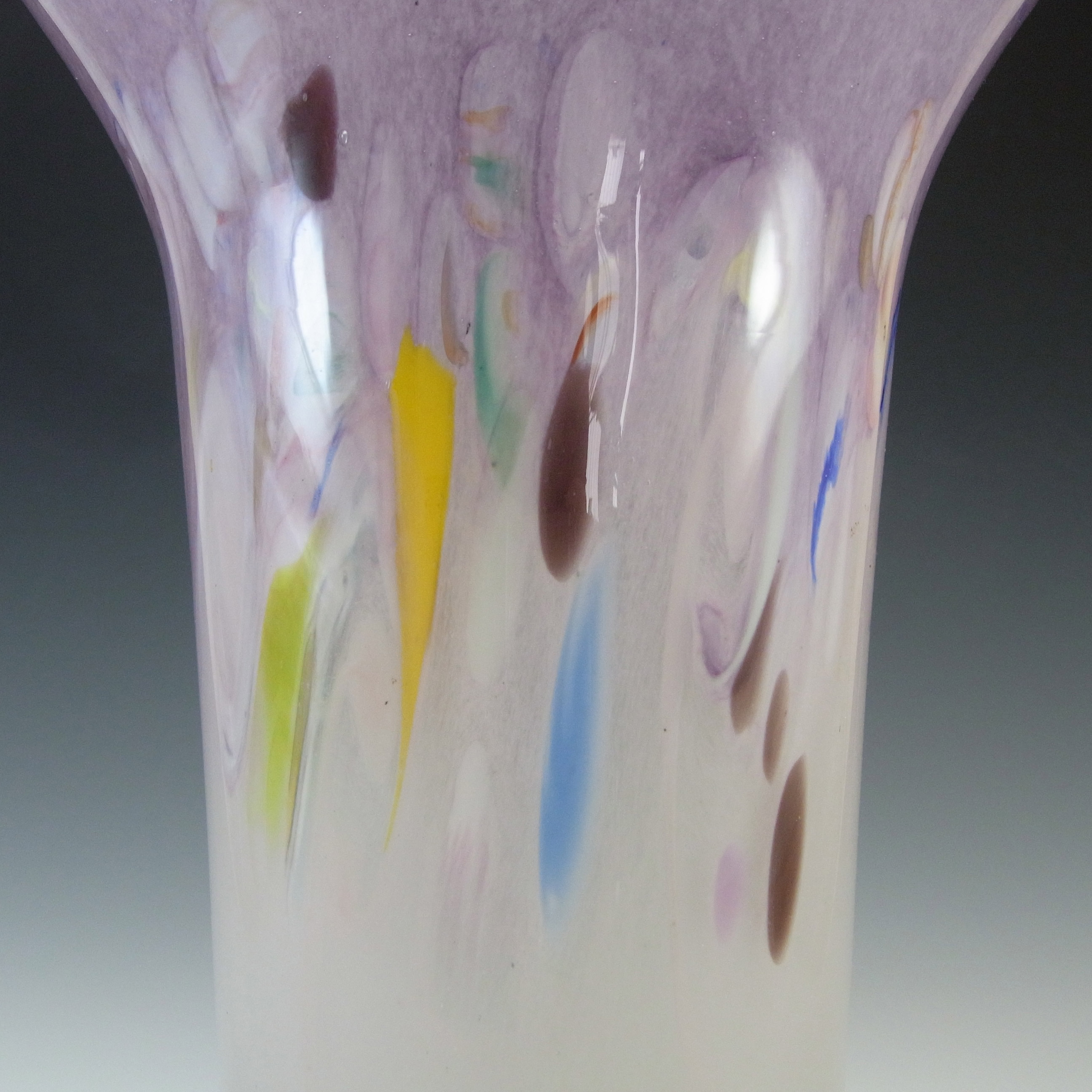 LARGE Vasart or Strathearn Purple Mottled Glass Vase V022 - Click Image to Close
