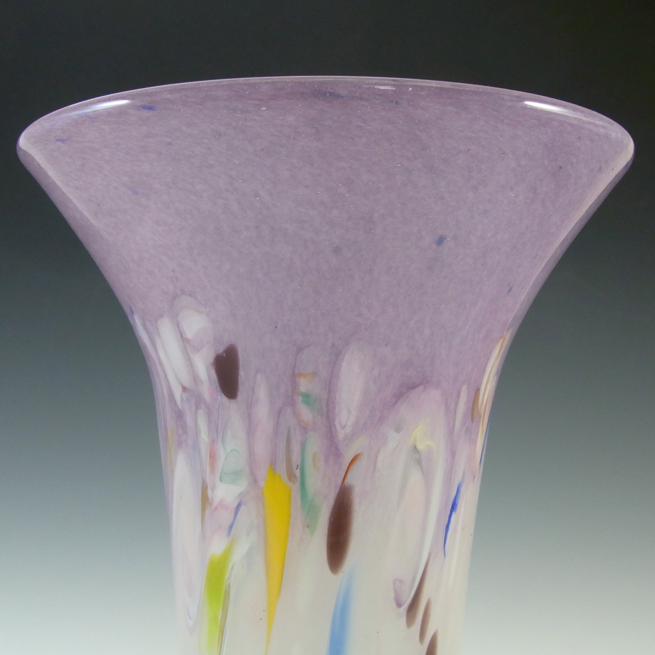 LARGE Vasart or Strathearn Purple Mottled Glass Vase V022 - Click Image to Close
