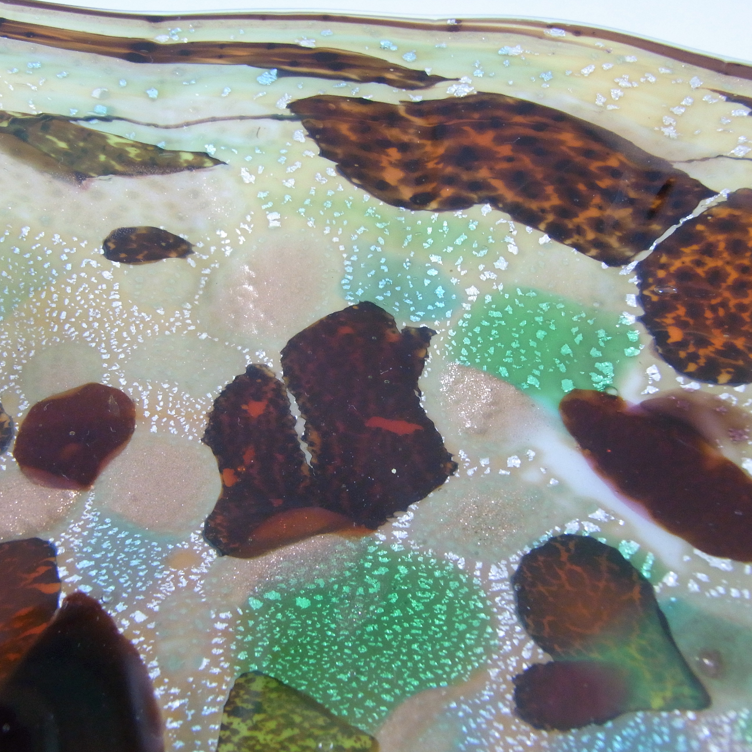 (image for) LABELLED Vetro Artistico Veneziano Murano Silver Leaf Glass Bowl - Click Image to Close