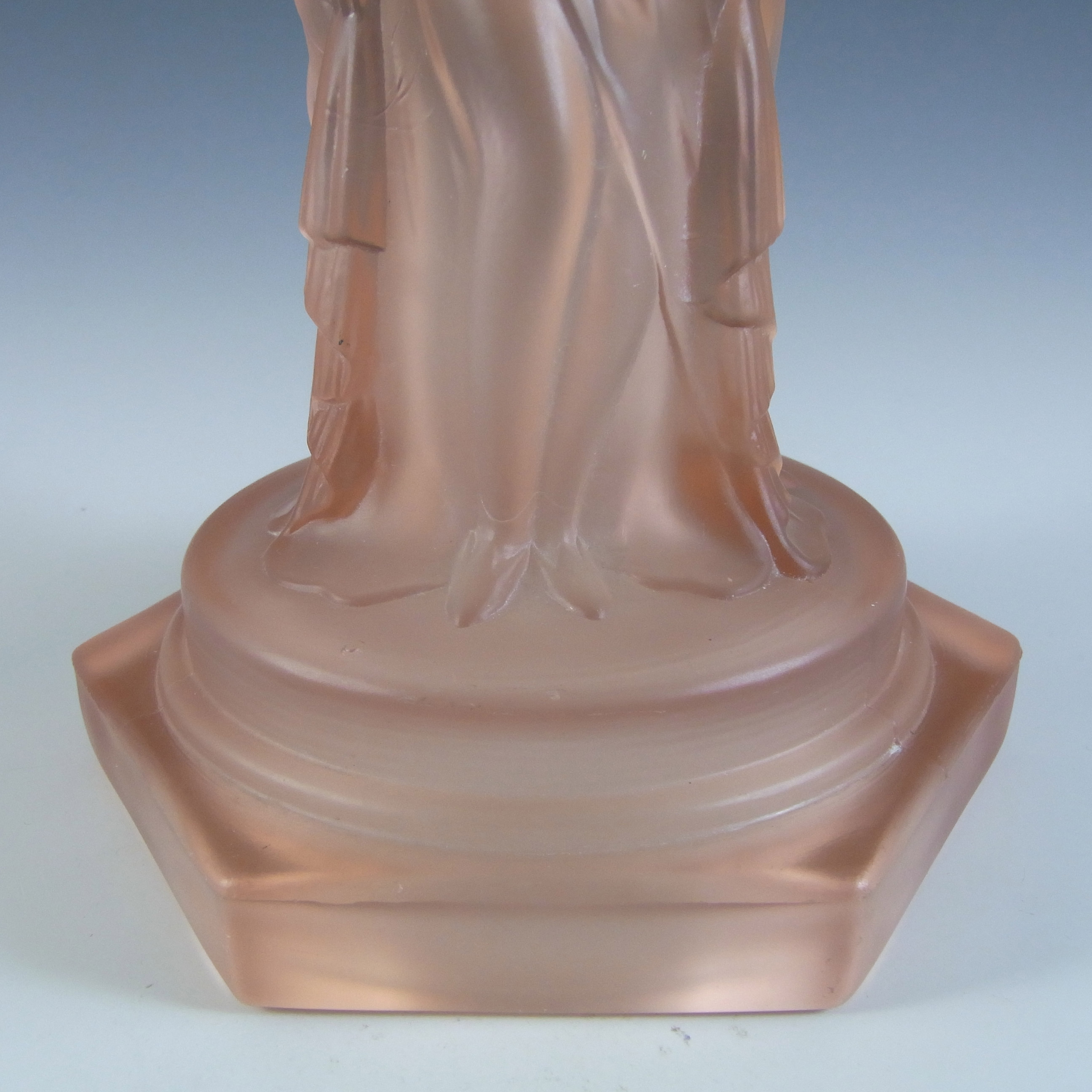 (image for) Walther & Söhne Art Deco Pink Glass 'Three Graces' Comport - Click Image to Close