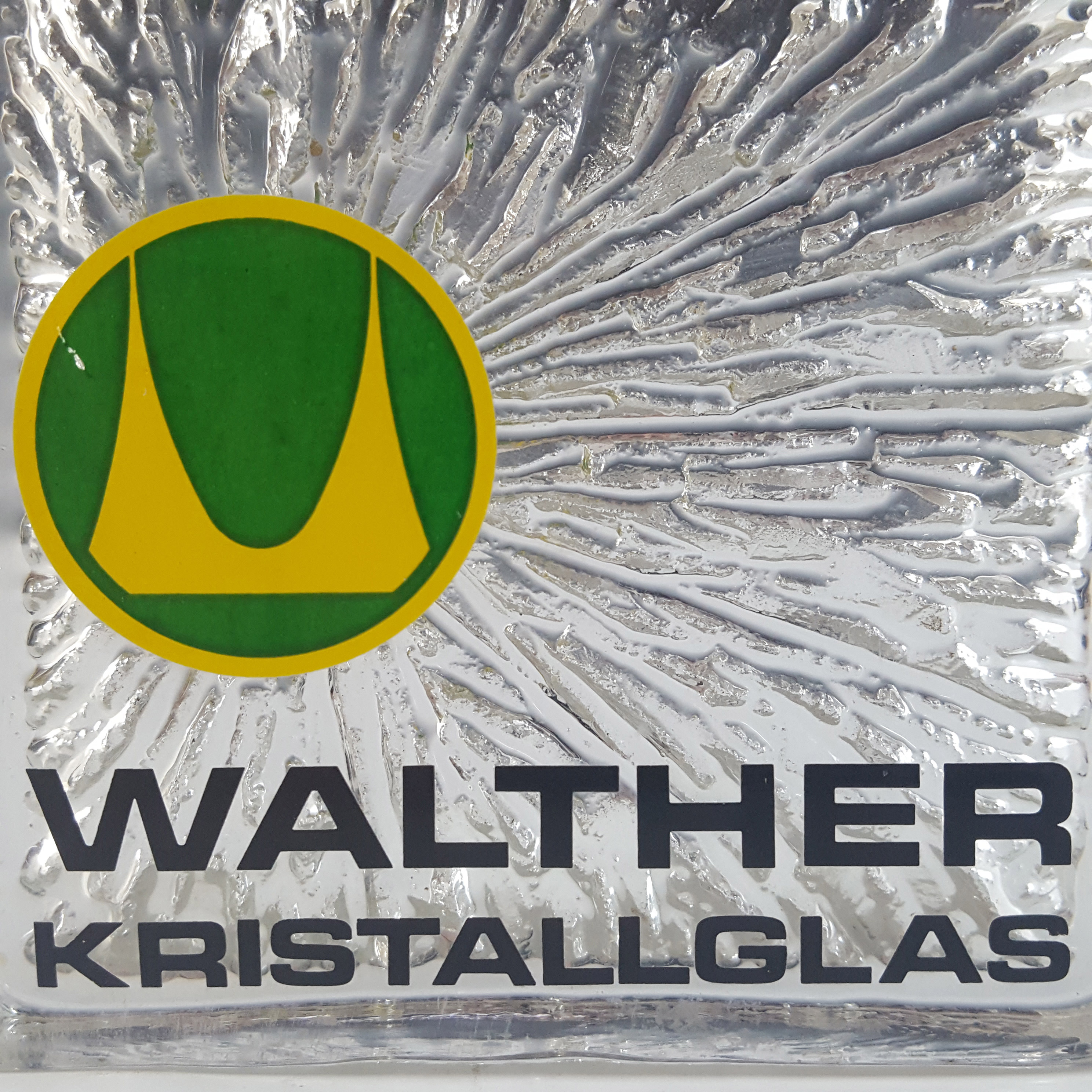 (image for) Walther Kristallglas German Glass Advertising Block / Slab - Click Image to Close