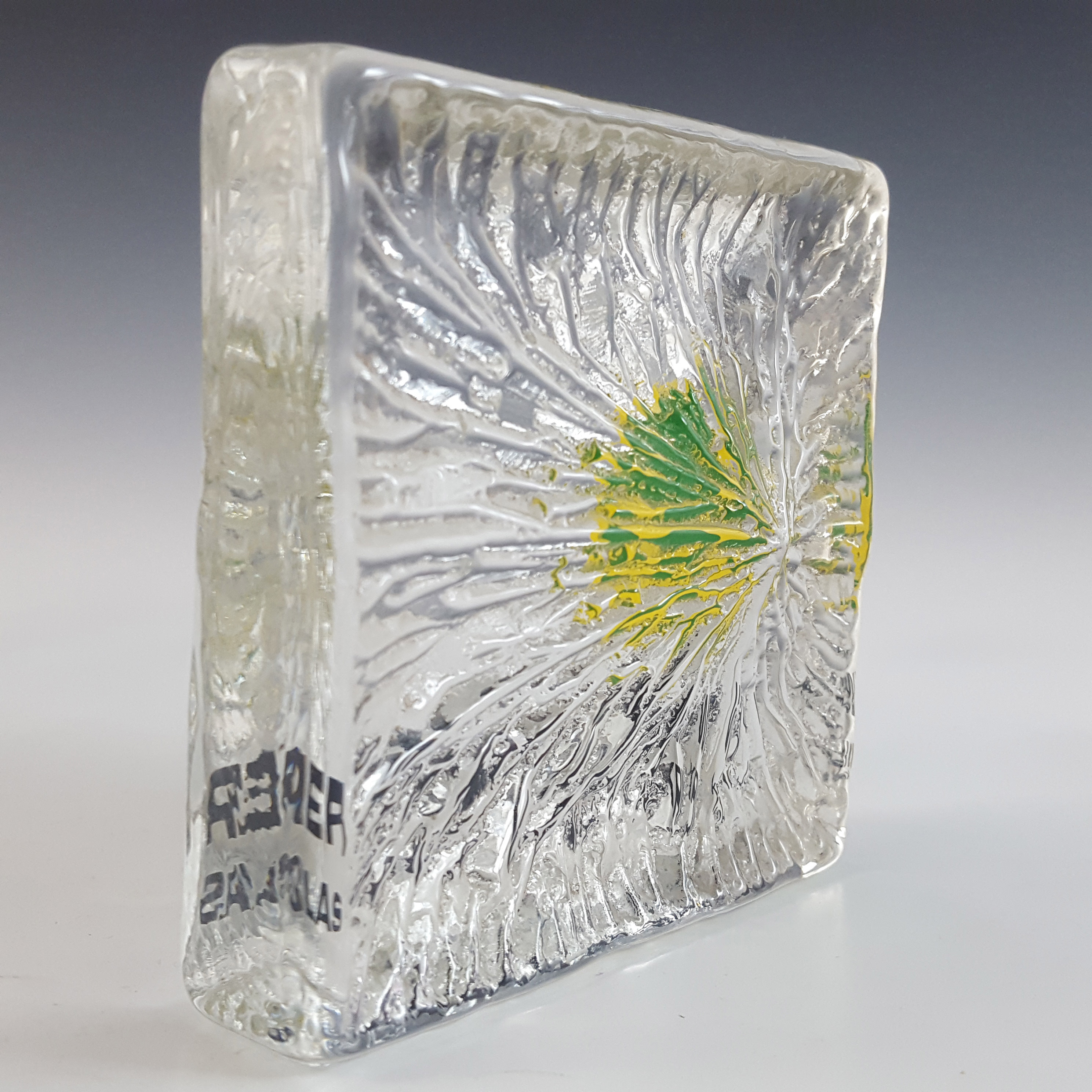 (image for) Walther Kristallglas German Glass Advertising Block / Slab - Click Image to Close