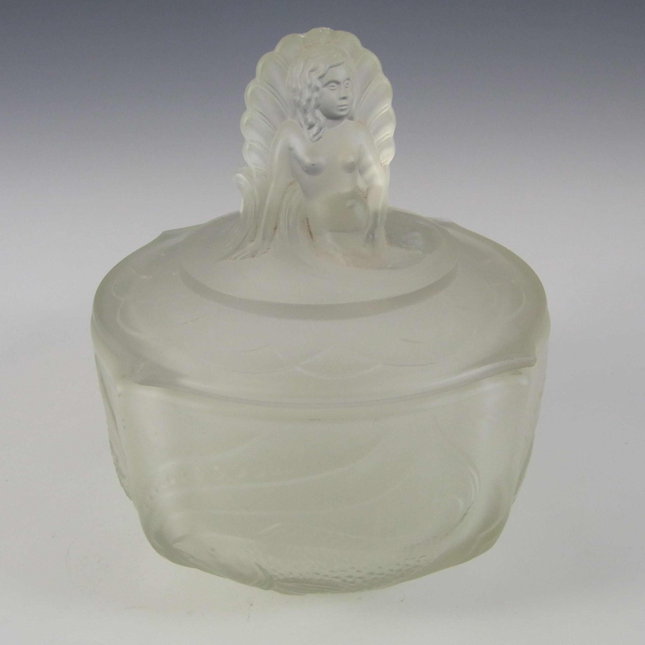 Walther & Söhne Art Deco Glass 'Nymphen' Mermaid Trinket Bowl - Click Image to Close