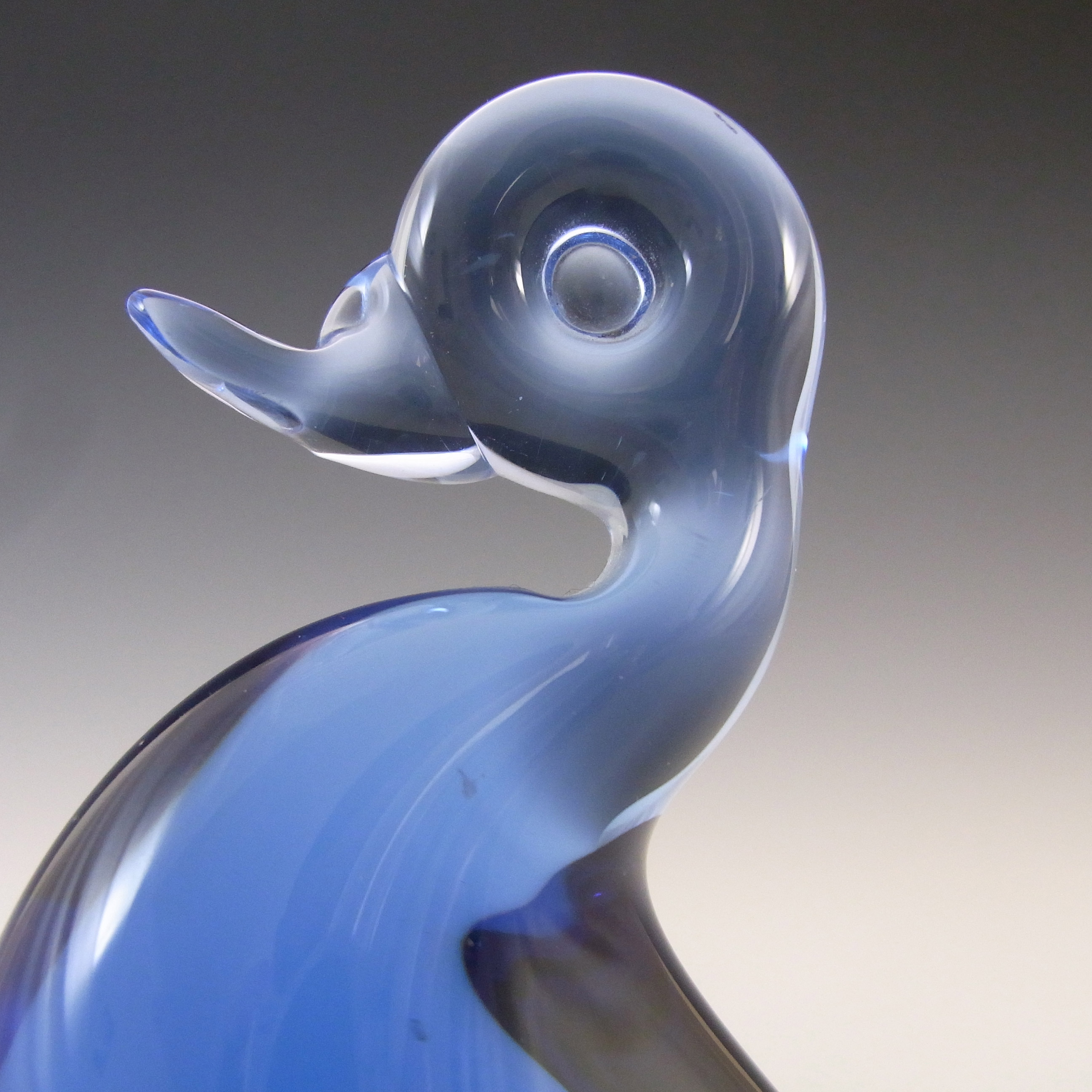 (image for) Wedgwood Sapphire Blue Glass 'Lilliput' Duck Paperweight - Click Image to Close
