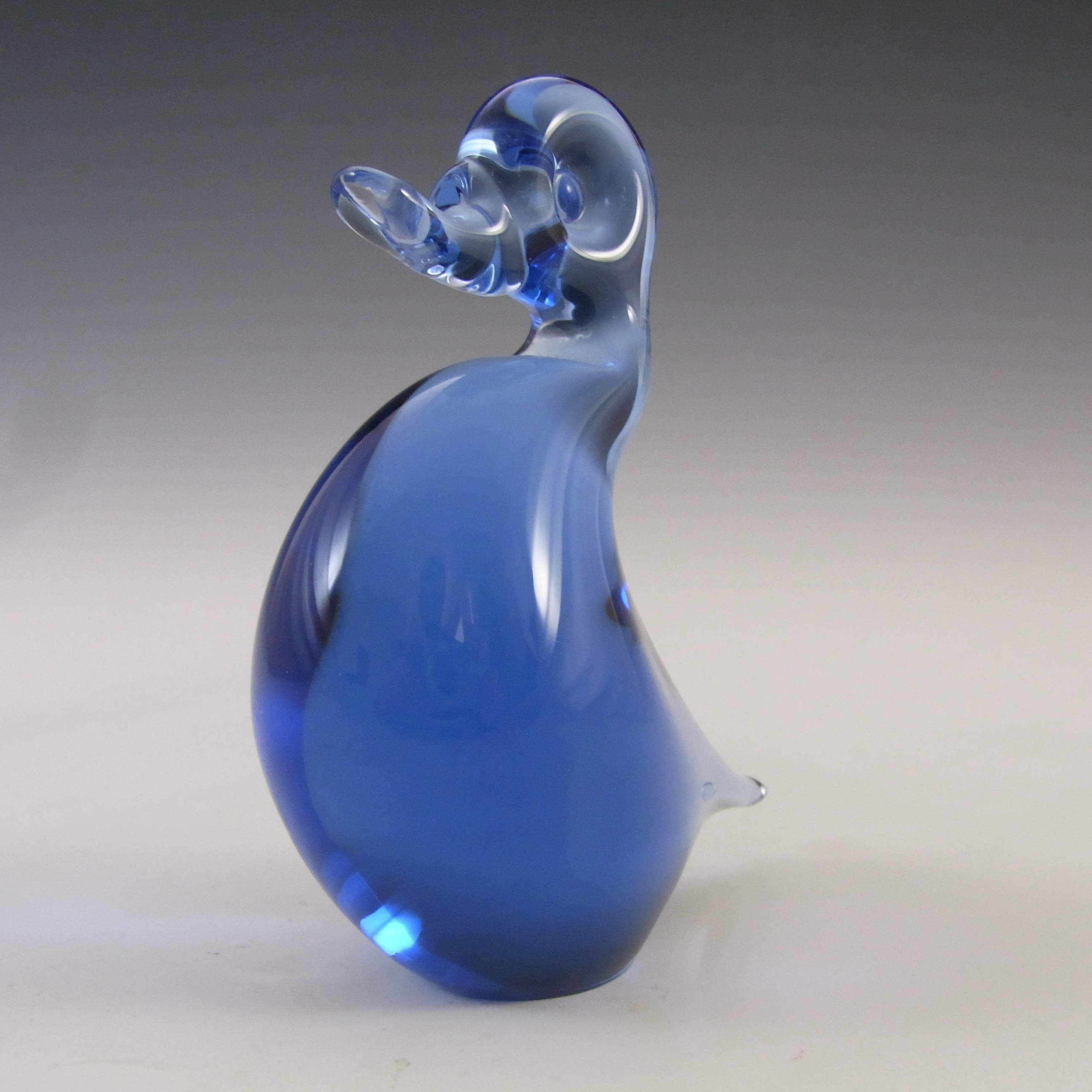 (image for) Wedgwood Sapphire Blue Glass 'Lilliput' Duck Paperweight - Click Image to Close