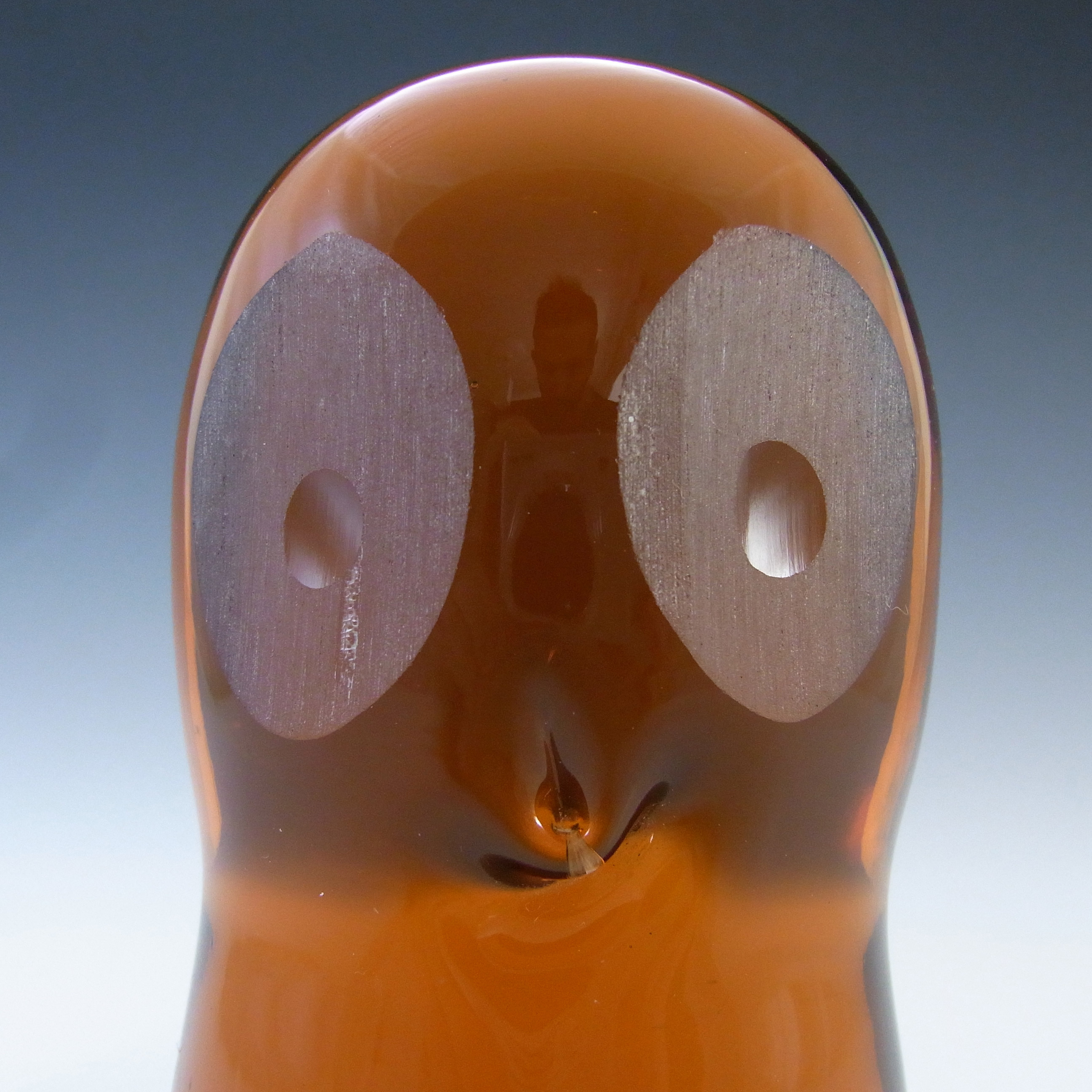(image for) Wedgwood Vintage Topaz / Amber Glass Owl Paperweight - Click Image to Close