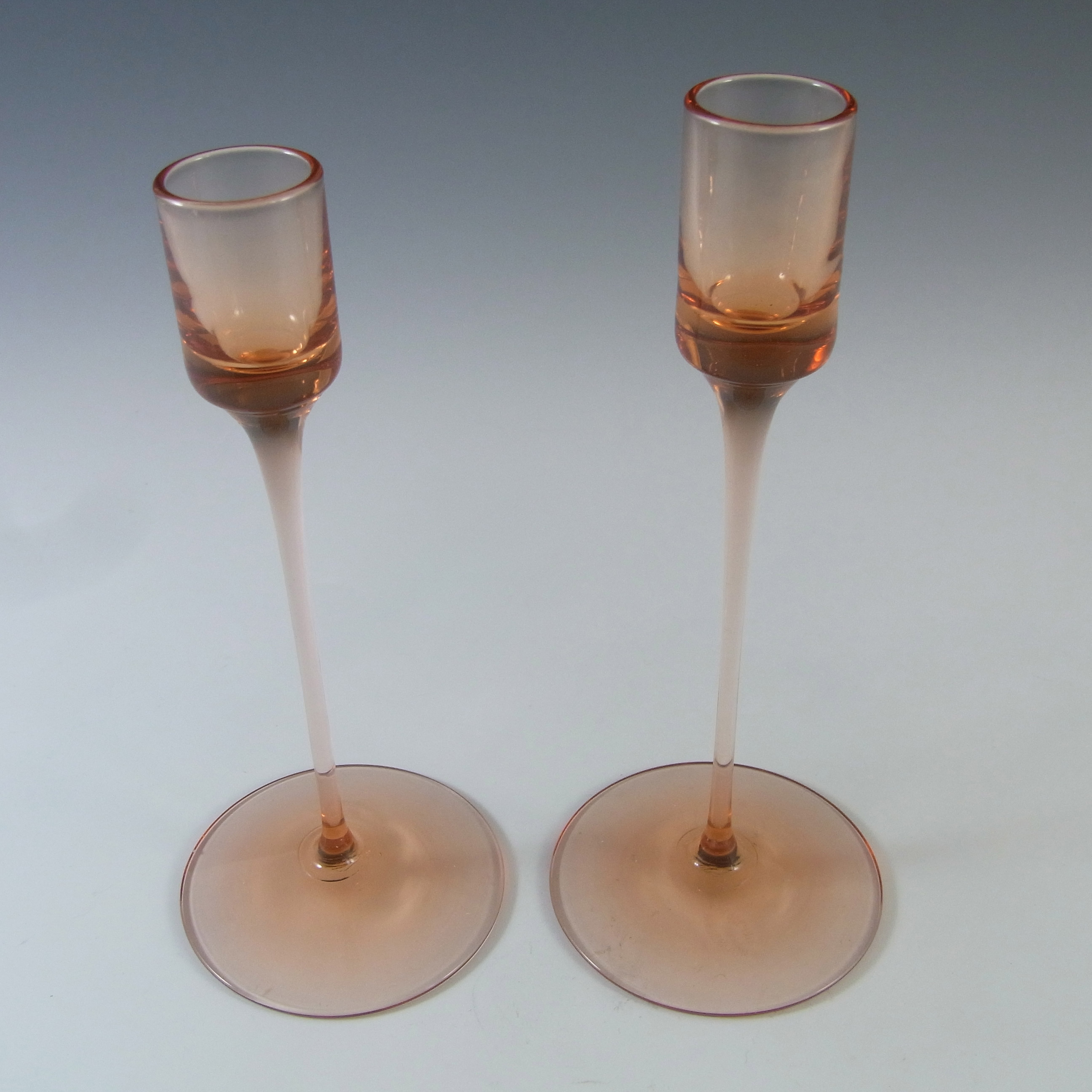 (image for) Pair of Wedgwood Topaz Glass Sandringham Candlesticks RSW22 - Click Image to Close