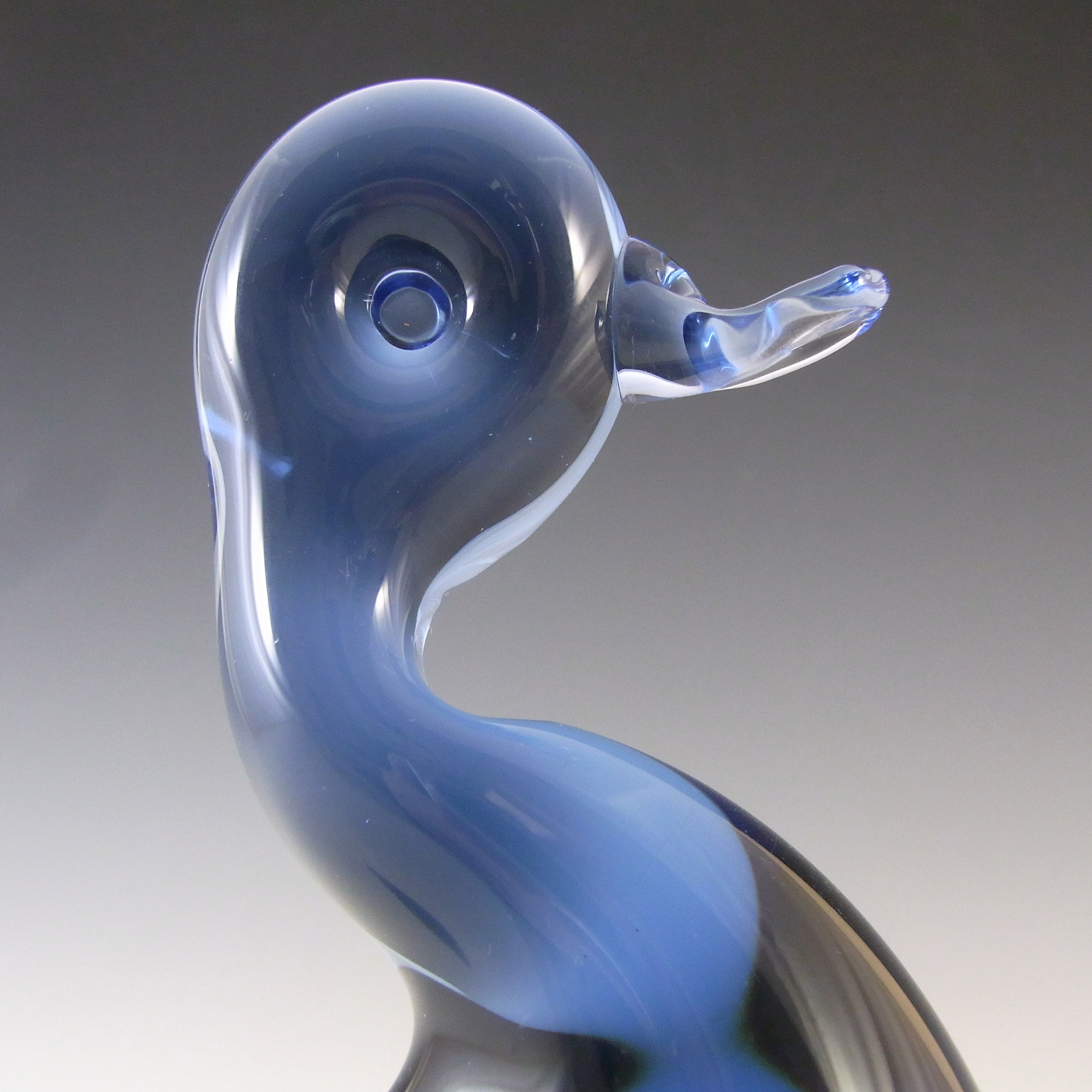 (image for) MARKED Wedgwood Sapphire Blue Vintage Glass Duck RSW232 - Click Image to Close