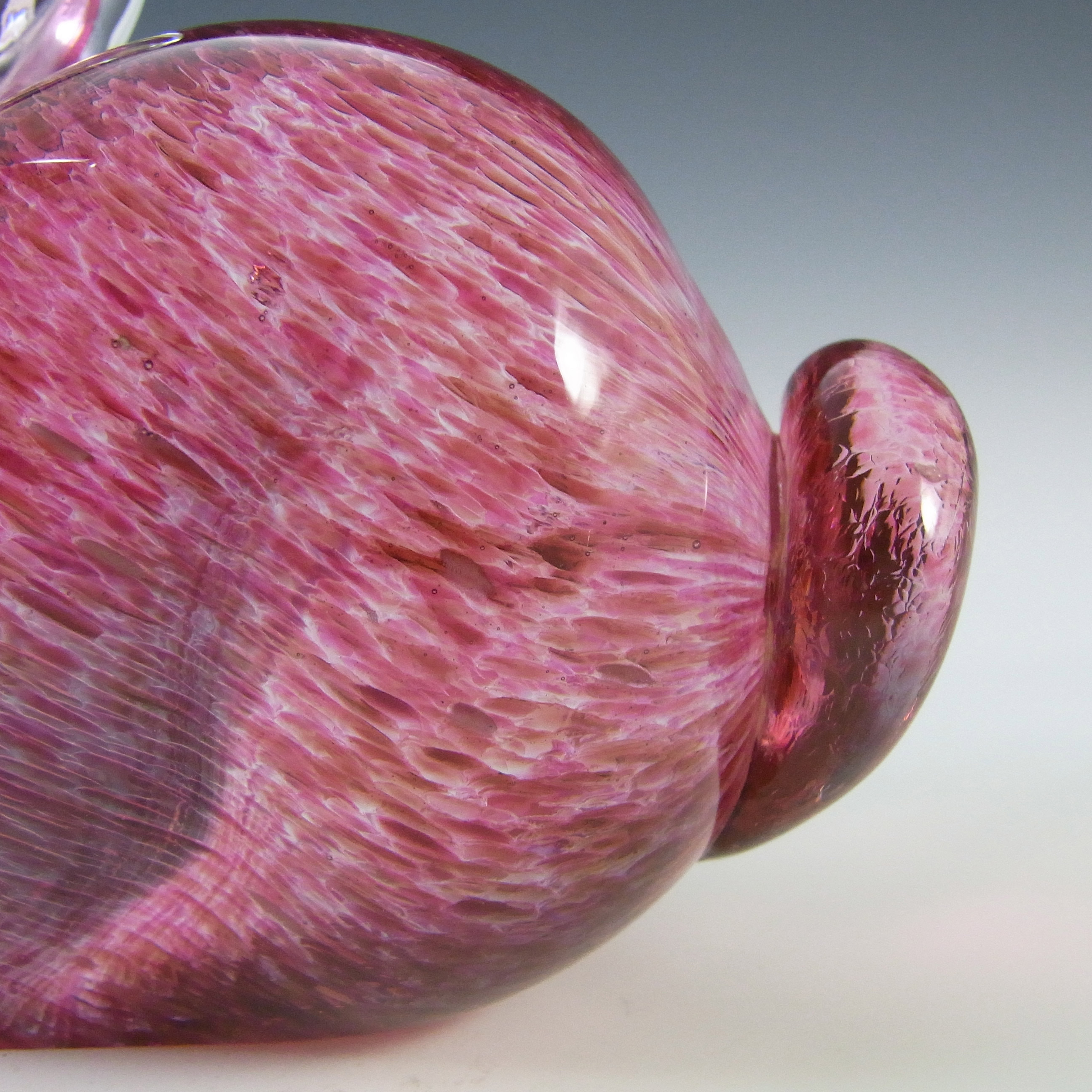 MARKED Wedgwood Speckled Pink Glass Rabbit RSW413 - Click Image to Close