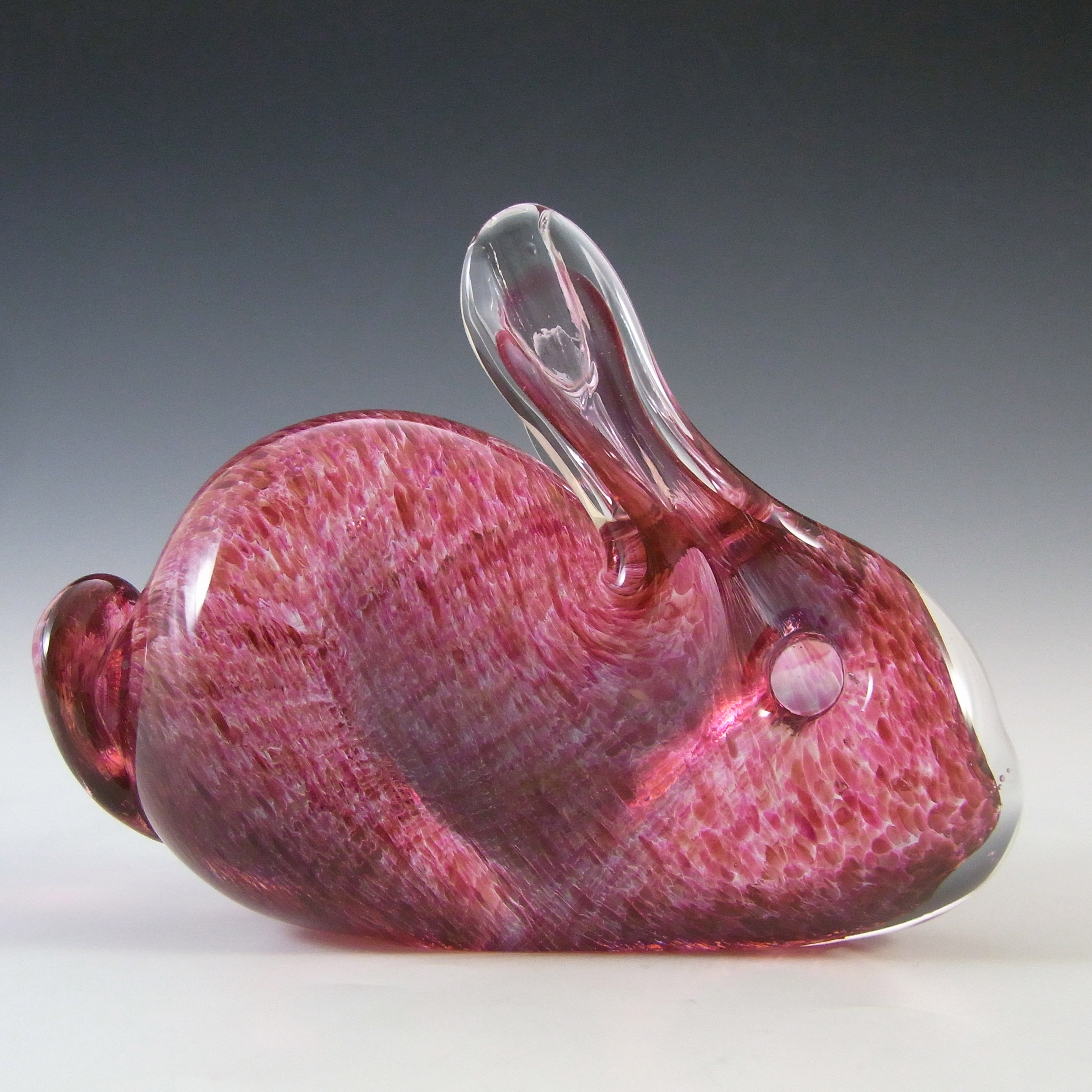 (image for) MARKED Wedgwood Speckled Pink Glass Rabbit RSW413 - Click Image to Close