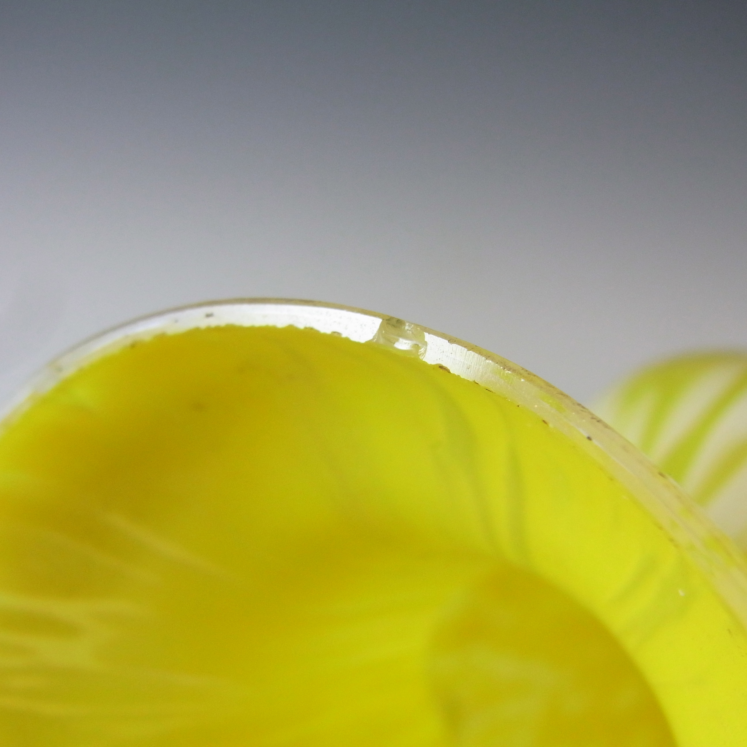 Welz Czech / Bohemian Lemon Yellow & White Spatter Glass Vase - Click Image to Close