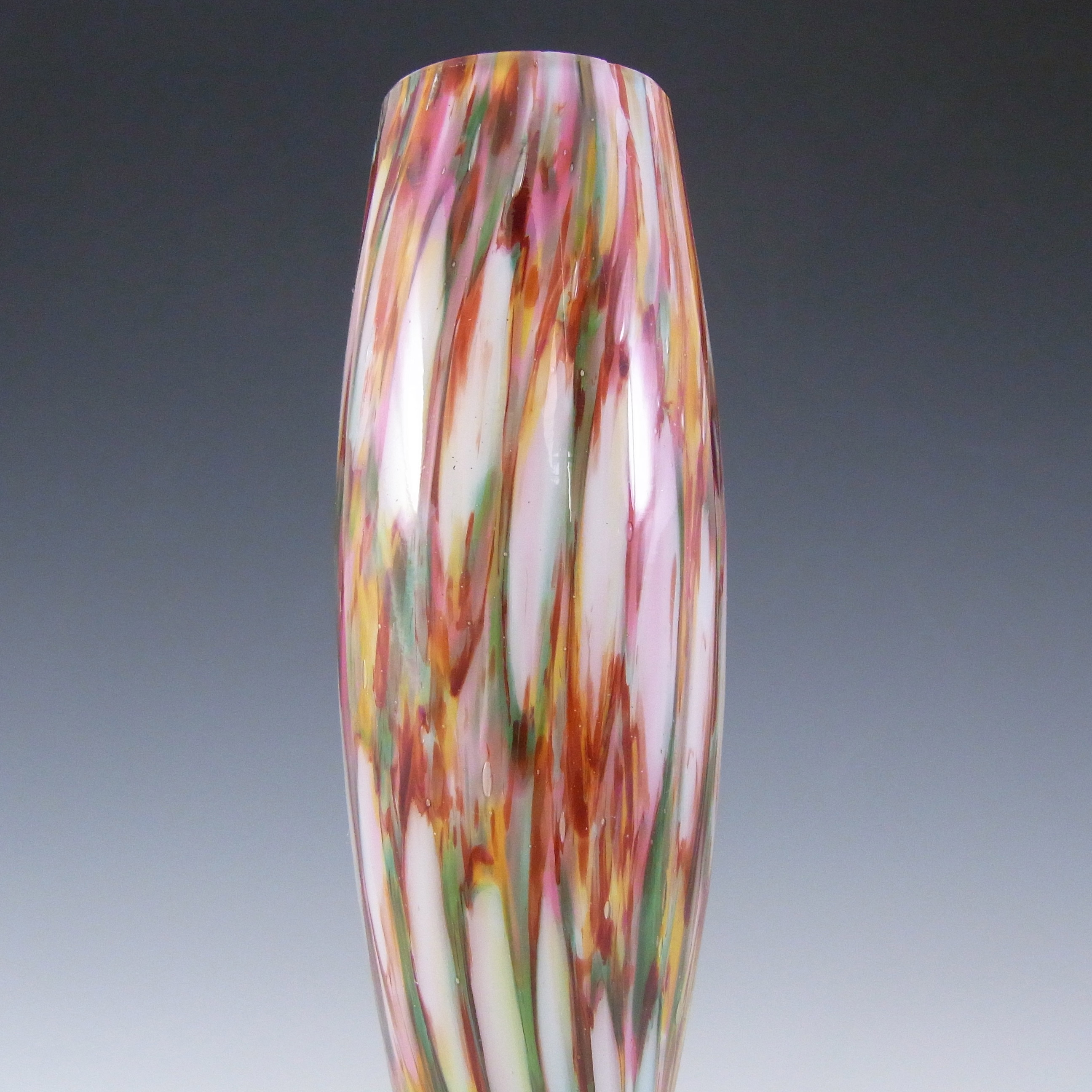 (image for) Welz Czech / Bohemian Honeycomb Spatter Glass Vase - Click Image to Close