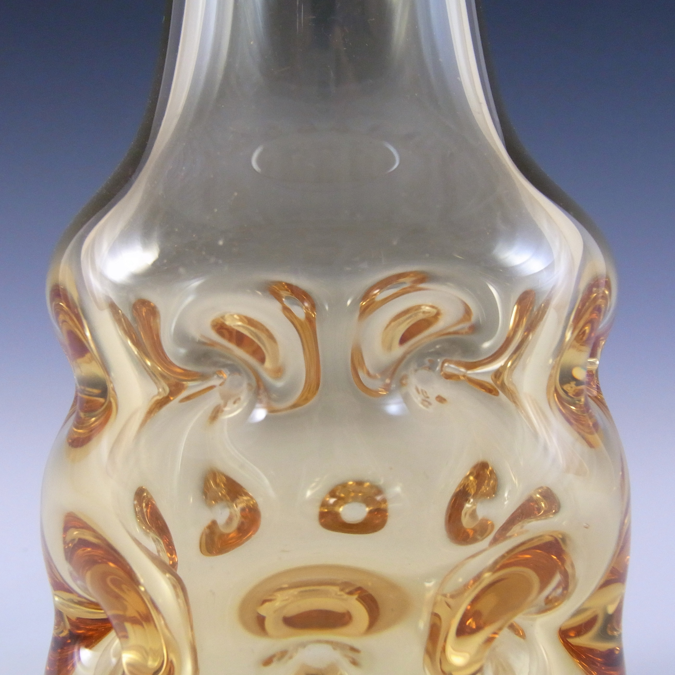 (image for) Whitefriars #9863 Vintage Gold FLC Glass Dimpled Vase - Click Image to Close