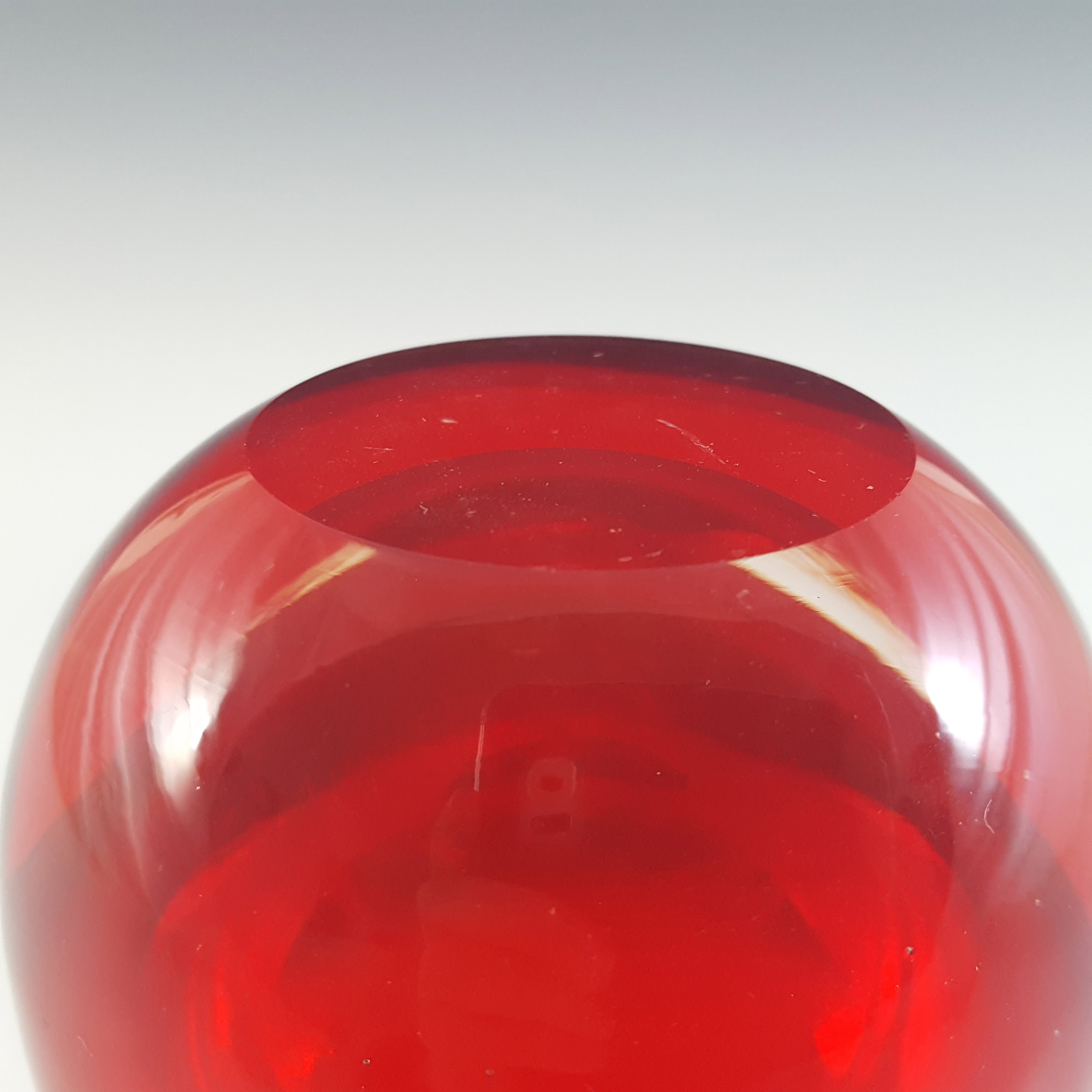 (image for) Whitefriars #9496 Ruby Red Cased Glass Vase - Click Image to Close