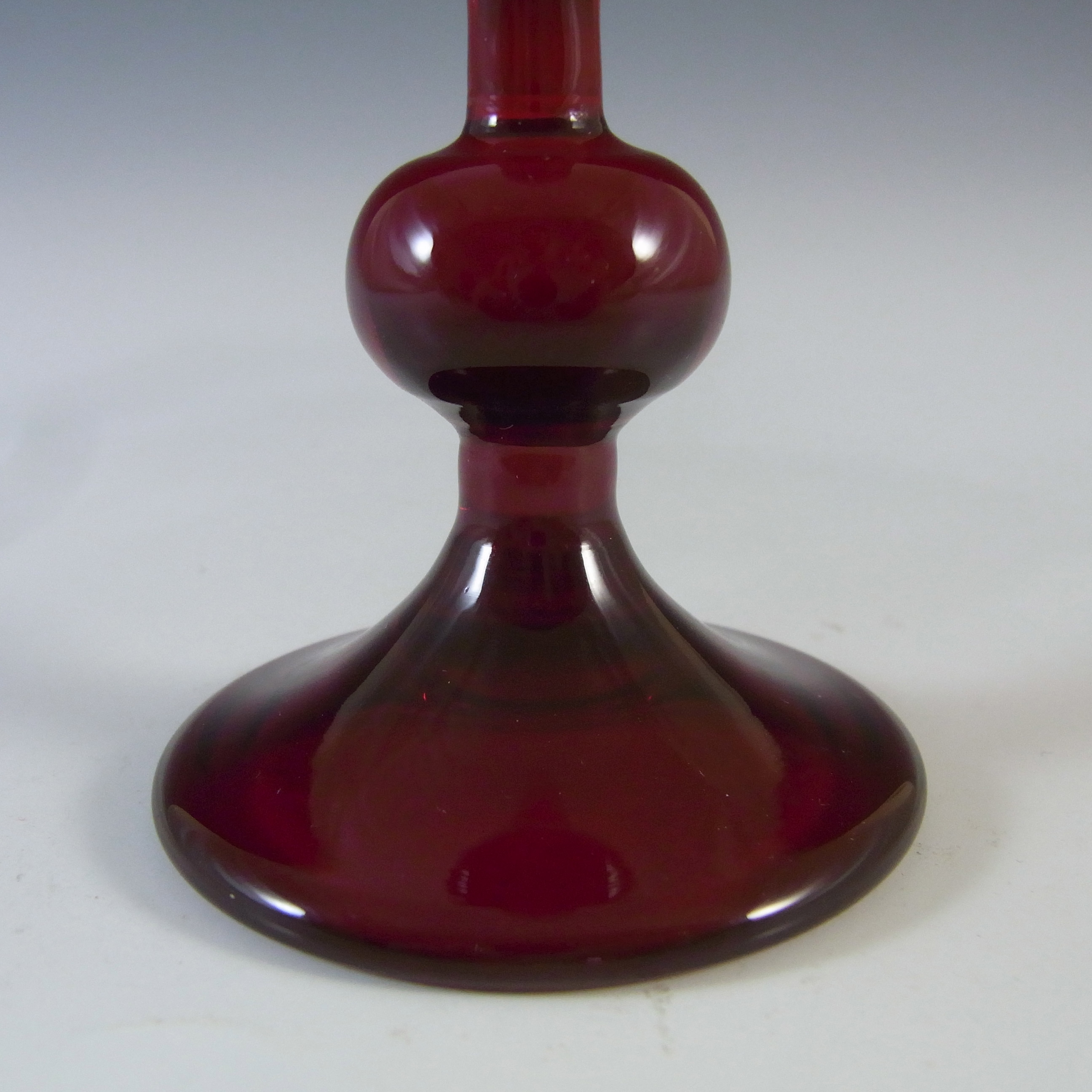 (image for) Whitefriars #9484 Baxter Ruby Red Glass Bud Vase - Labelled - Click Image to Close
