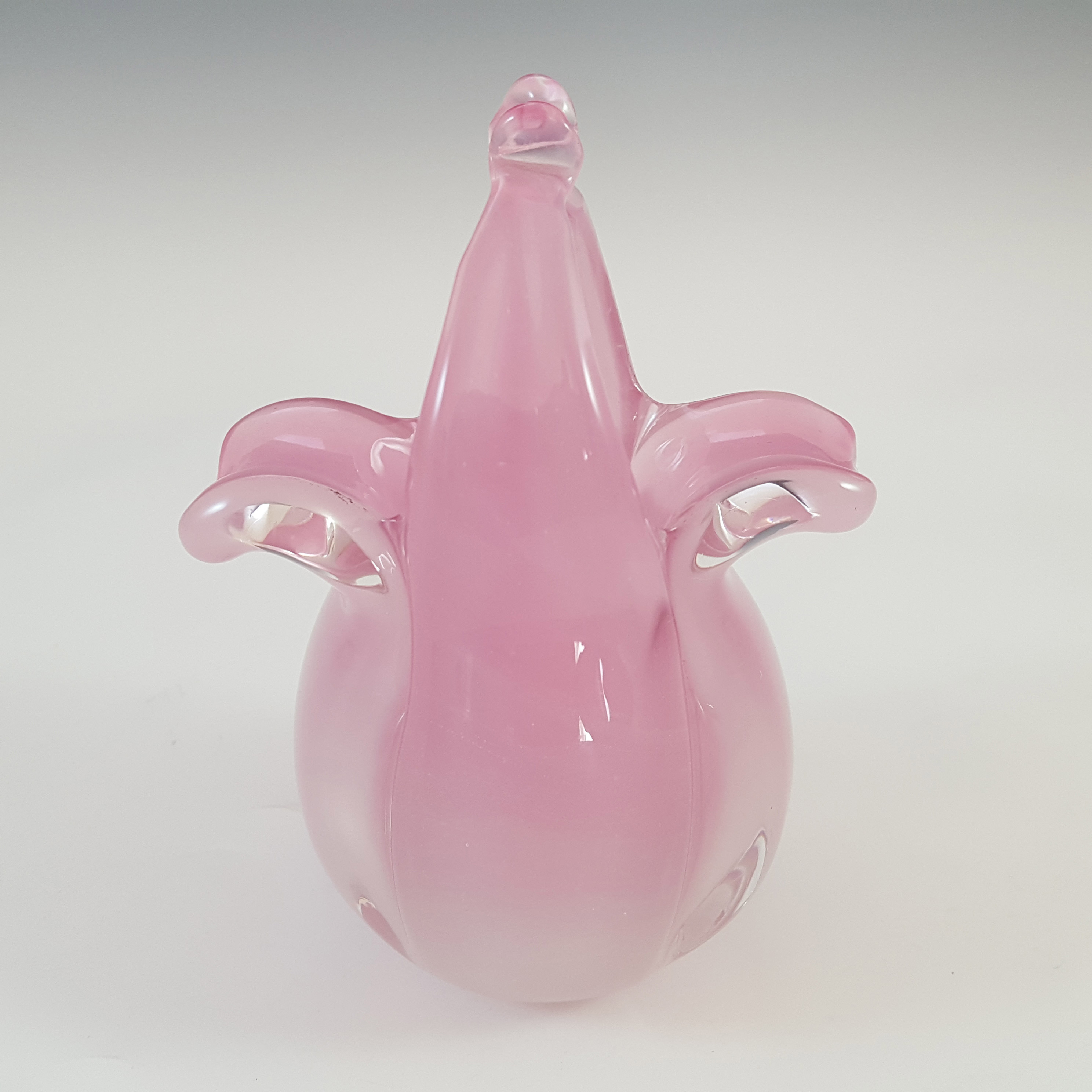 (image for) Murano Alabastro Pink & White Glass Vintage Organic Vase - Click Image to Close
