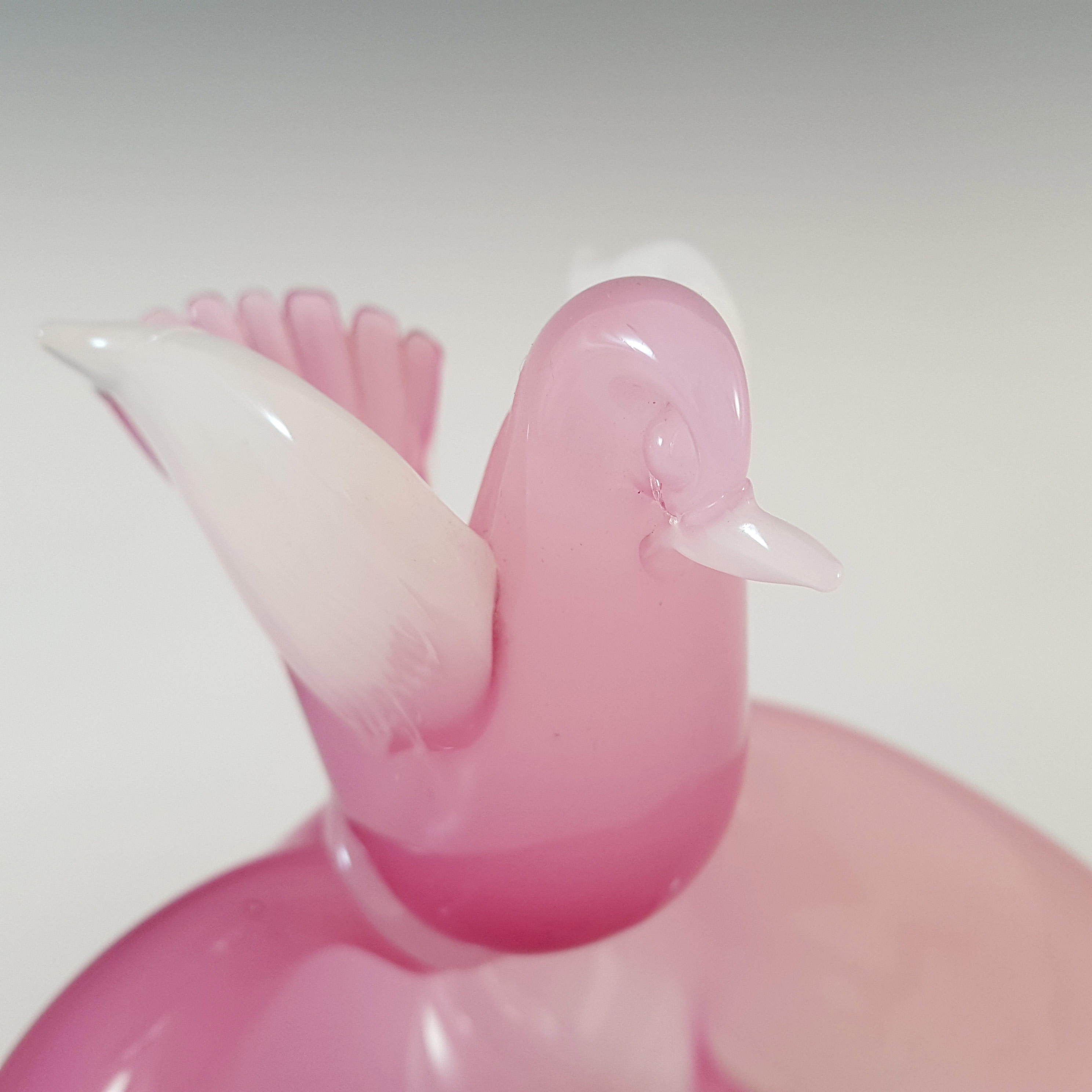 (image for) Murano Venetian Alabastro Pink Murano Glass Bird Bowl - Click Image to Close