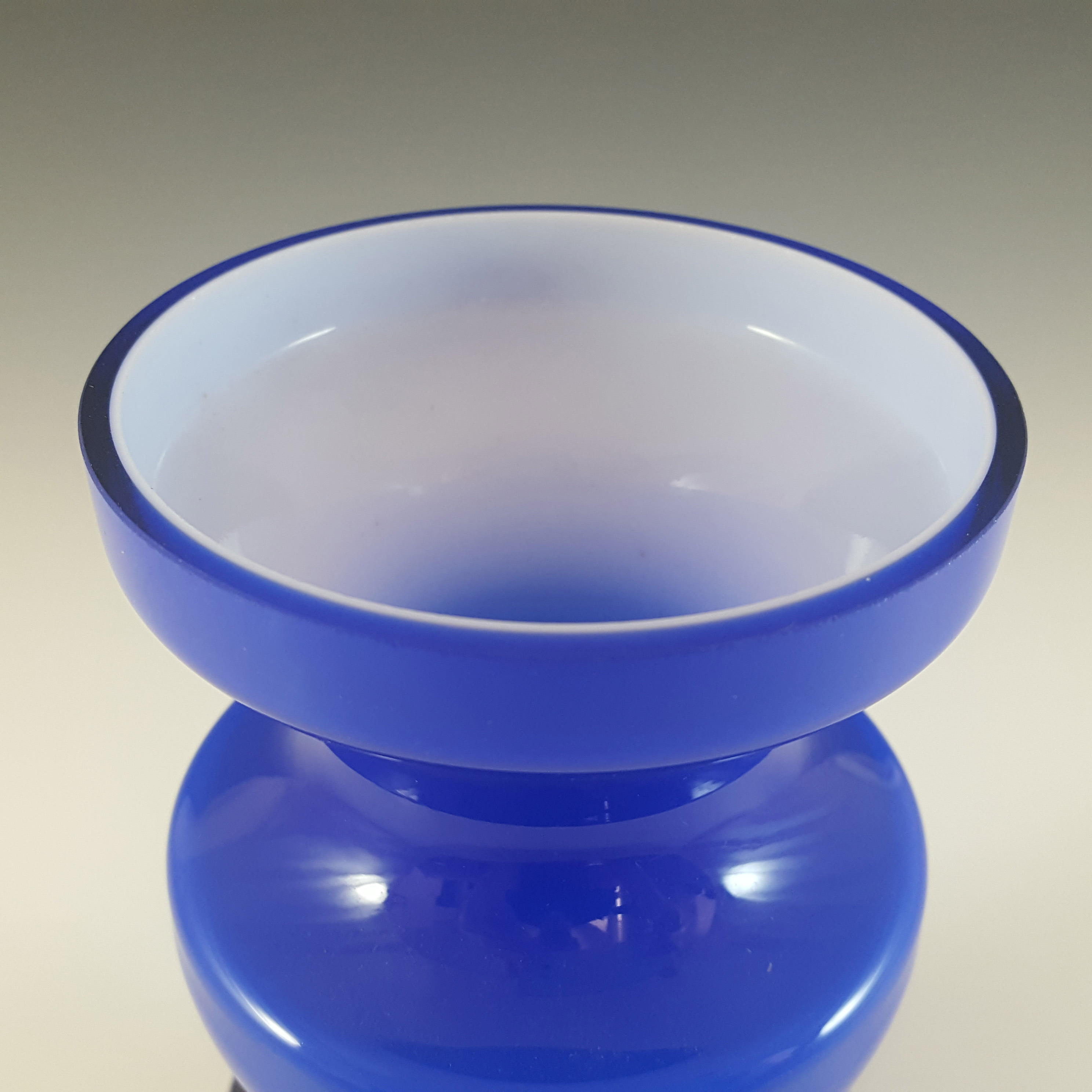 (image for) Alsterfors #S5014 Blue Glass Hooped Vase Signed 'P. Ström 69' - Click Image to Close