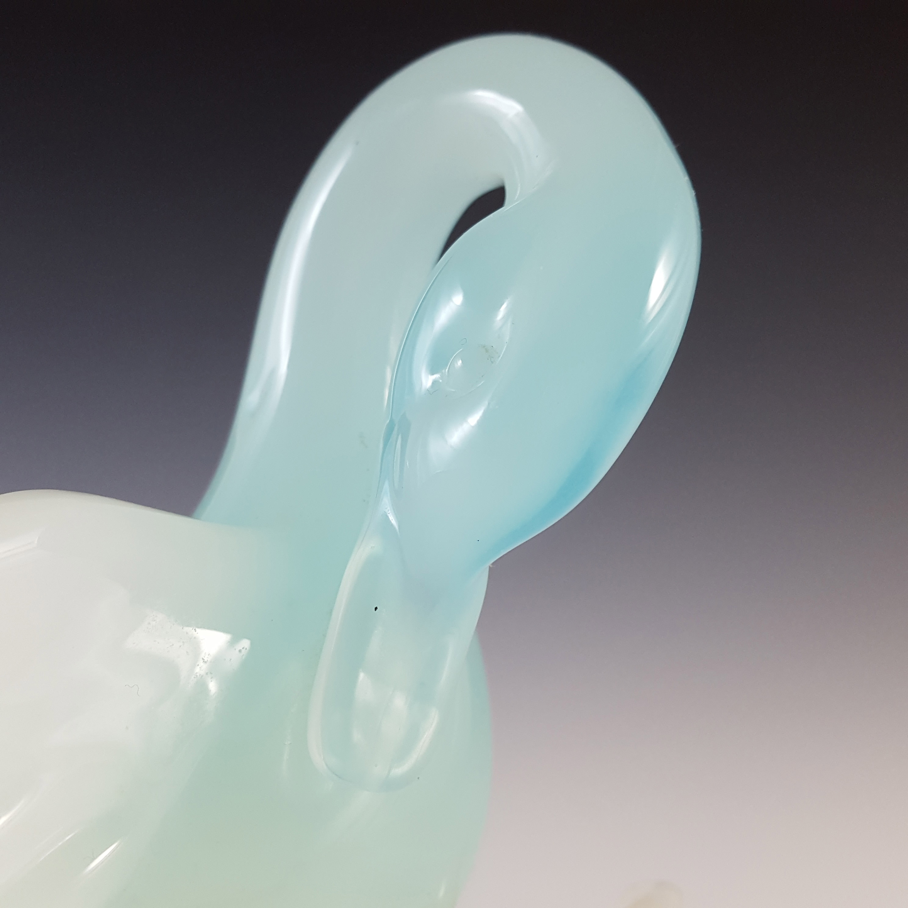 (image for) Archimede Seguso Alabastro Blue & White Murano Glass Duck - Click Image to Close