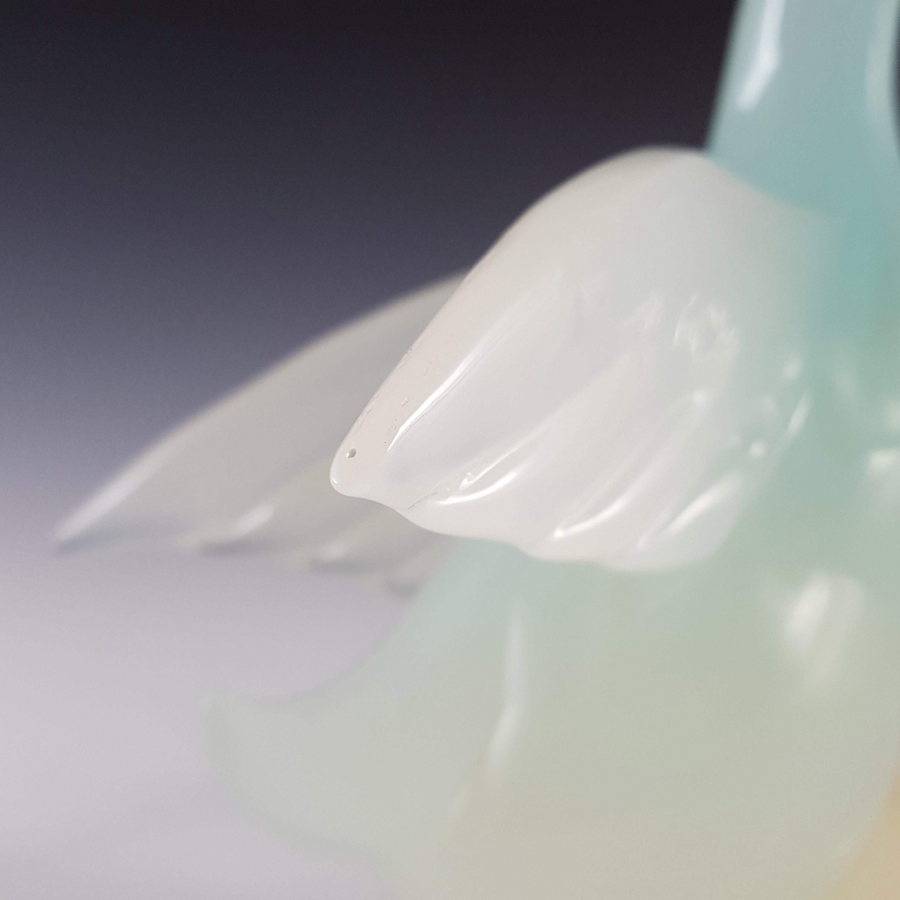 (image for) Archimede Seguso Alabastro Blue & White Murano Glass Duck - Click Image to Close