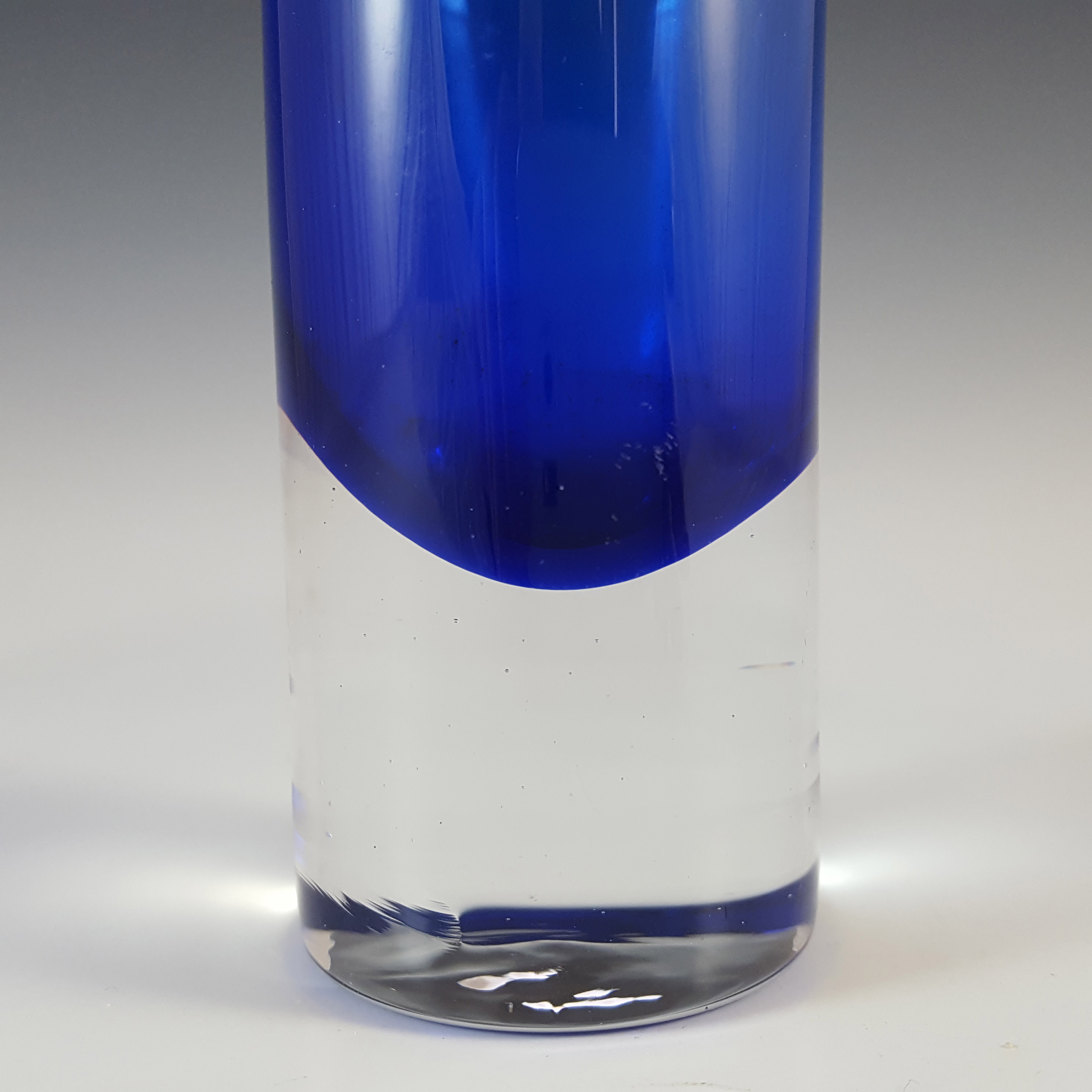 (image for) Aseda Swedish Blue Glass Bamboo 7.5" Vase by Bo Borgstrom #B5/80 - Click Image to Close