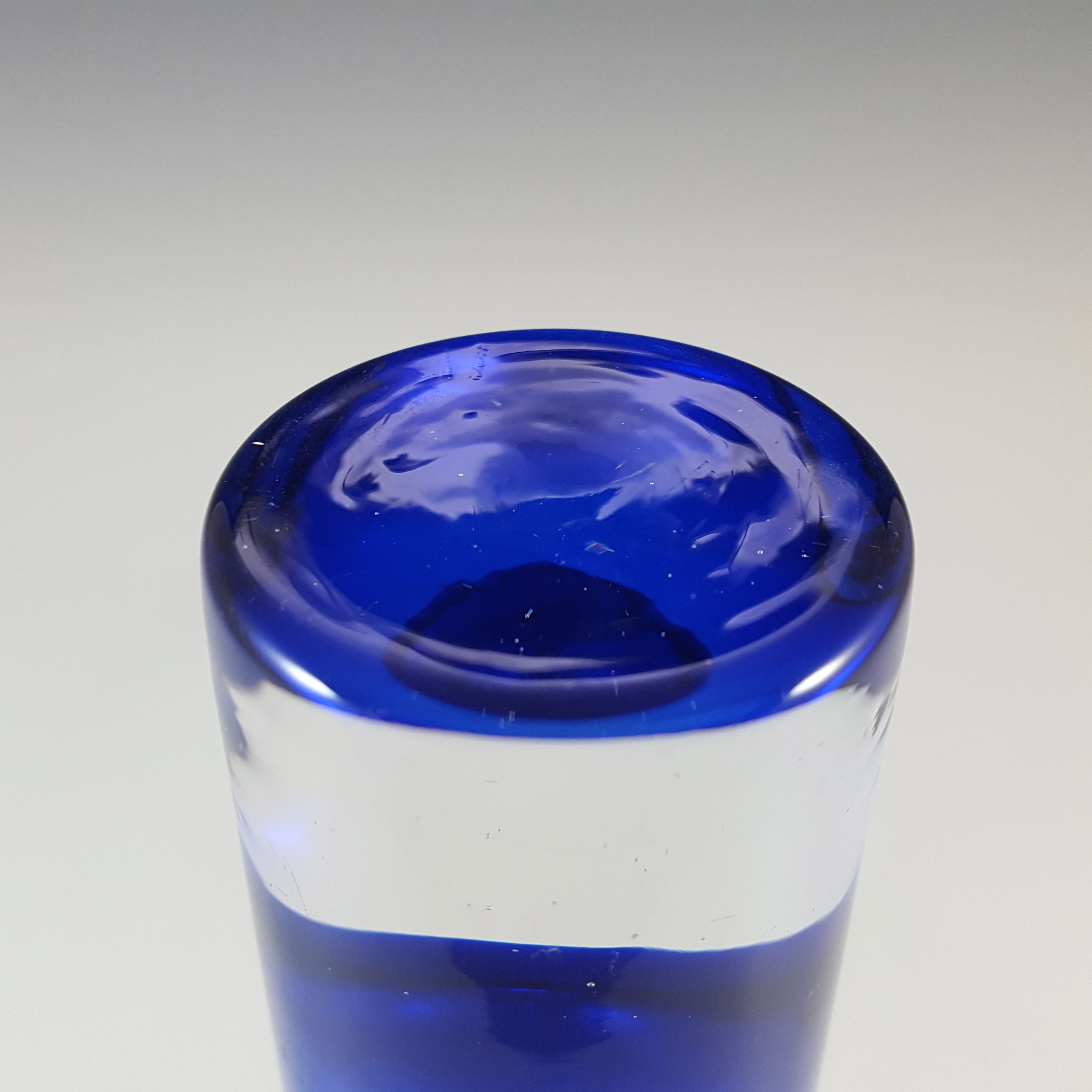 (image for) Aseda Swedish Blue Glass Bamboo 7.5" Vase by Bo Borgstrom #B5/80 - Click Image to Close
