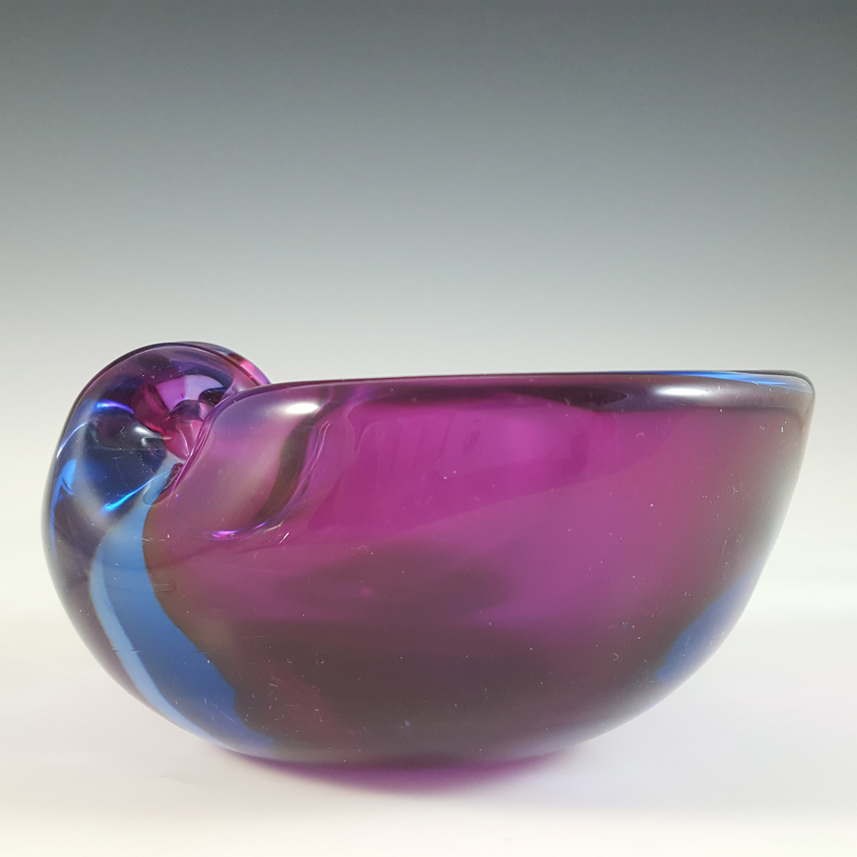 (image for) Murano / Venetian Purple & Blue Sommerso Glass Bowl / Ashtray - Click Image to Close