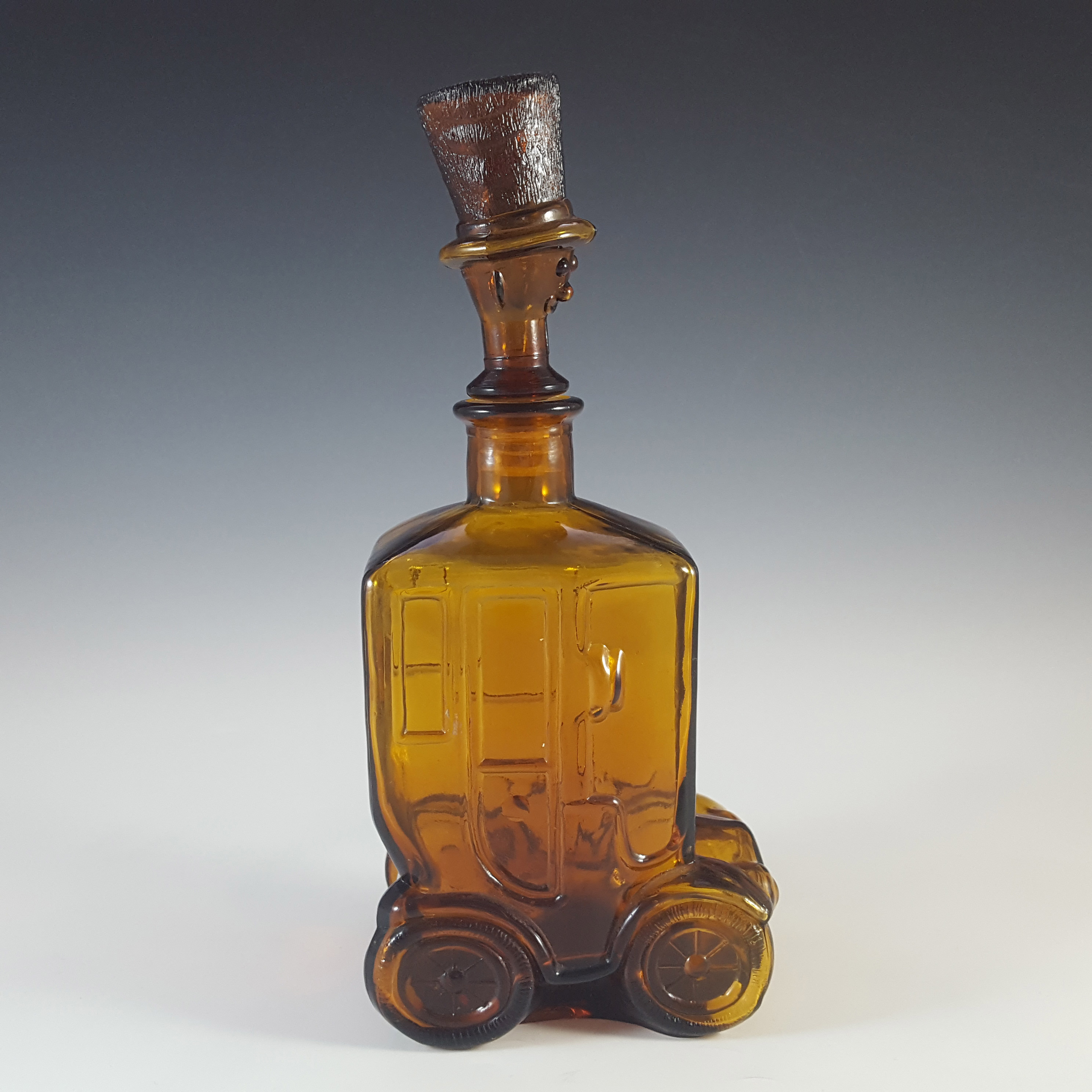 Empoli Italian Brown Glass Comical Car Decorative Bottle - Click Image to Close