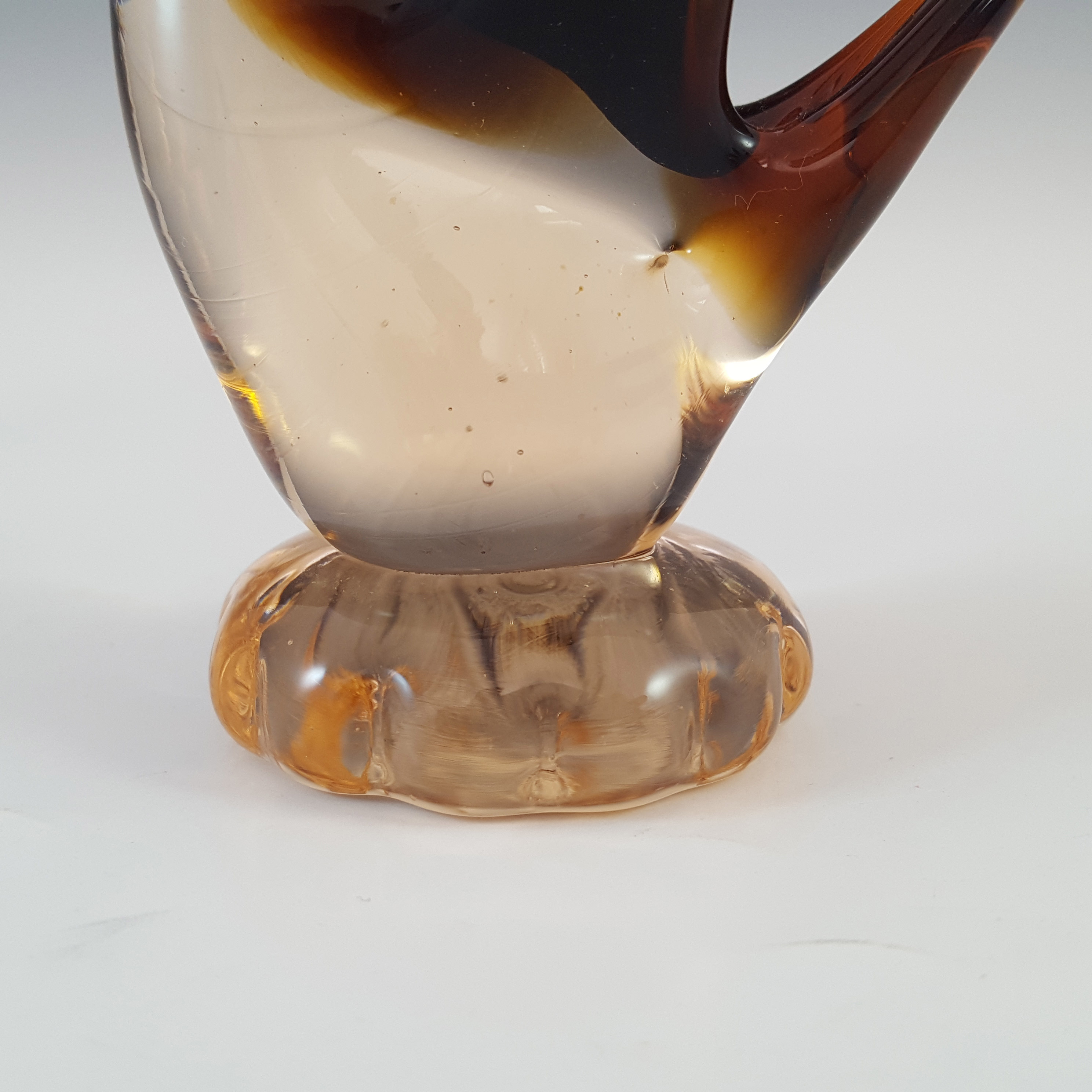 Campanella Murano Vintage Brown Venetian Glass Swan Figurine - Click Image to Close