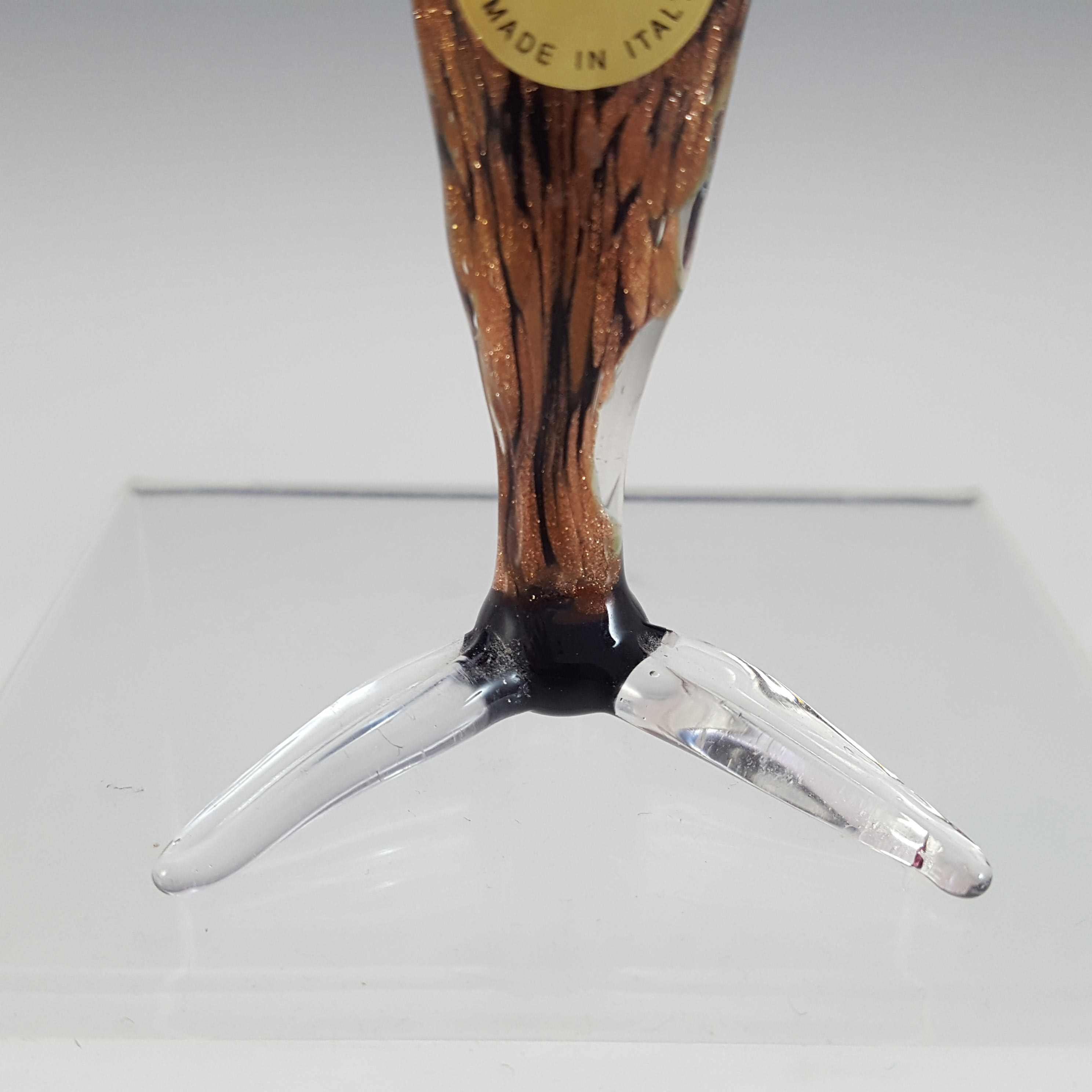 Campanella Murano Black & Copper Aventurine Glass 'Gemini' Figurine - Click Image to Close