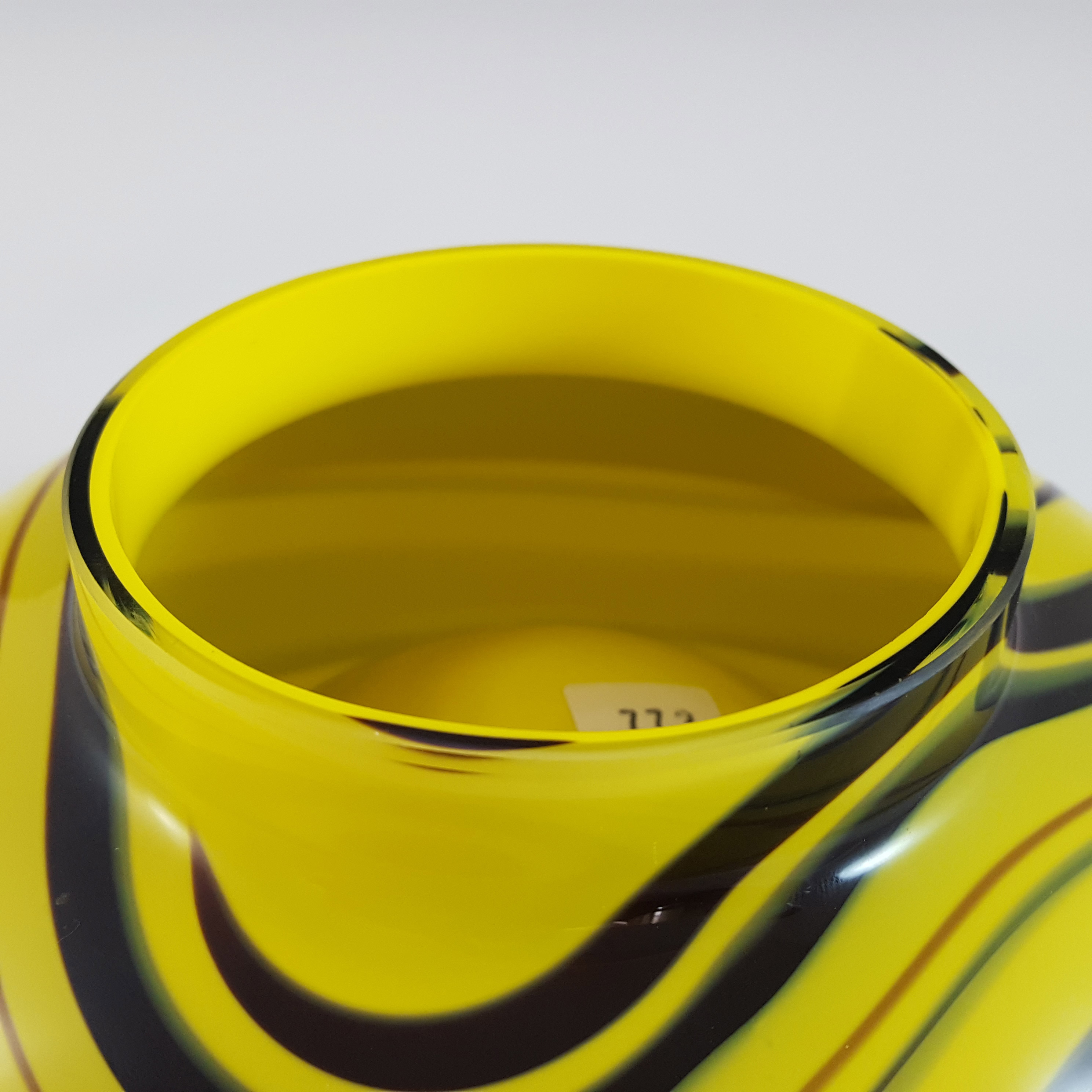 (image for) LABELLED Carlo Moretti Yellow & Brown Murano Glass Bowl - Click Image to Close