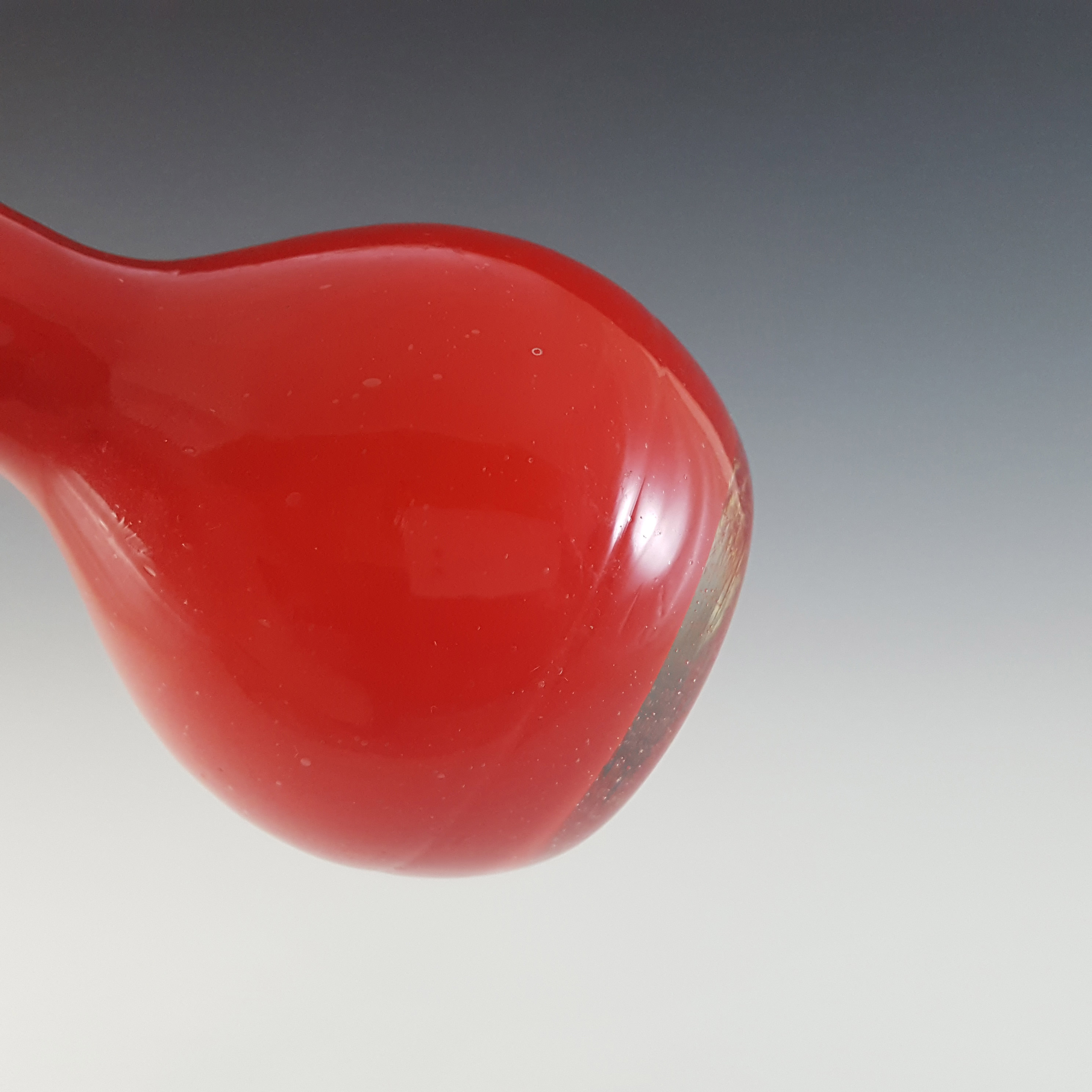 (image for) Scandinavian Style Retro Red Cased Glass Vintage Vase - Click Image to Close