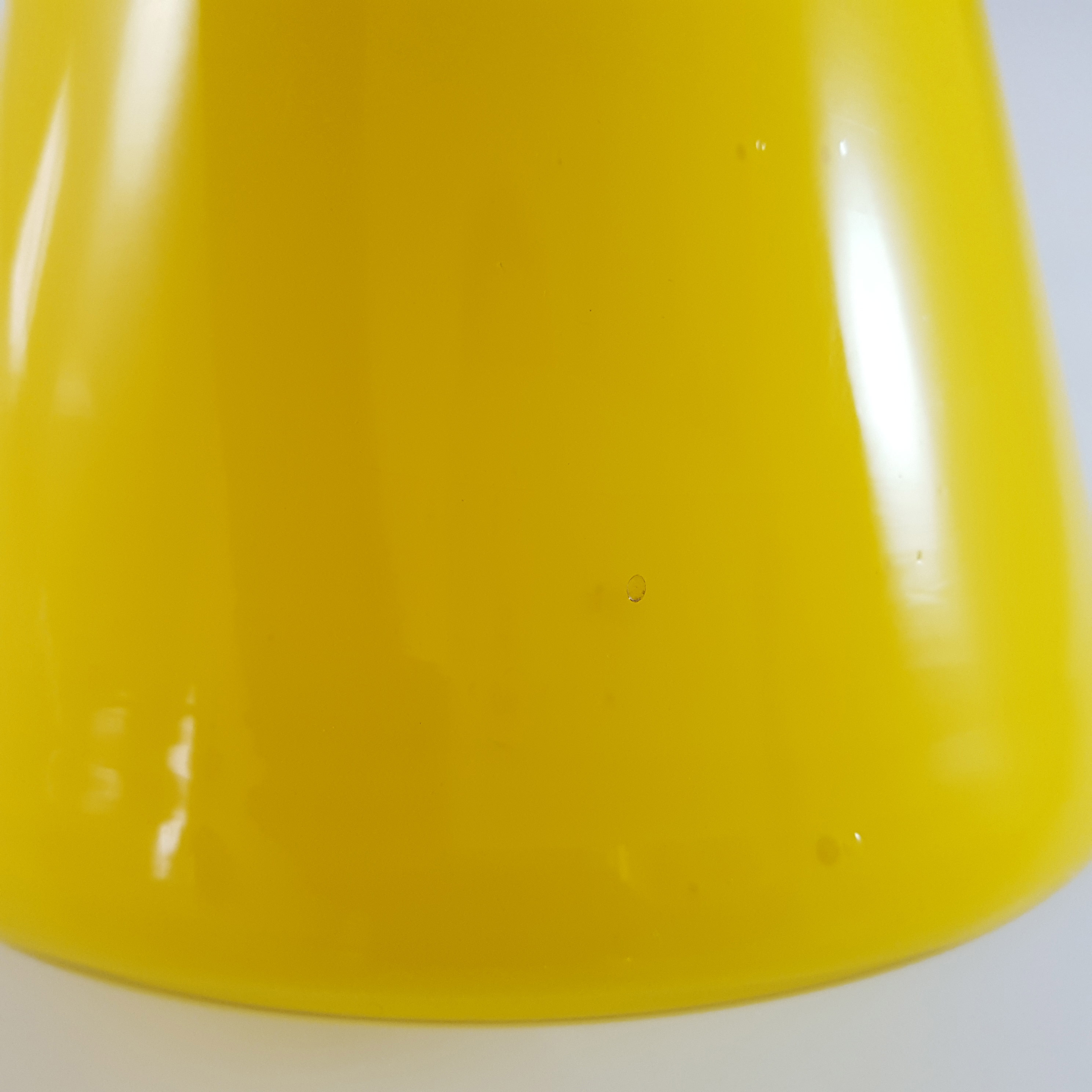 HUGE Empoli Vintage Retro Yellow Glass Rocket Bottle Vase - Click Image to Close