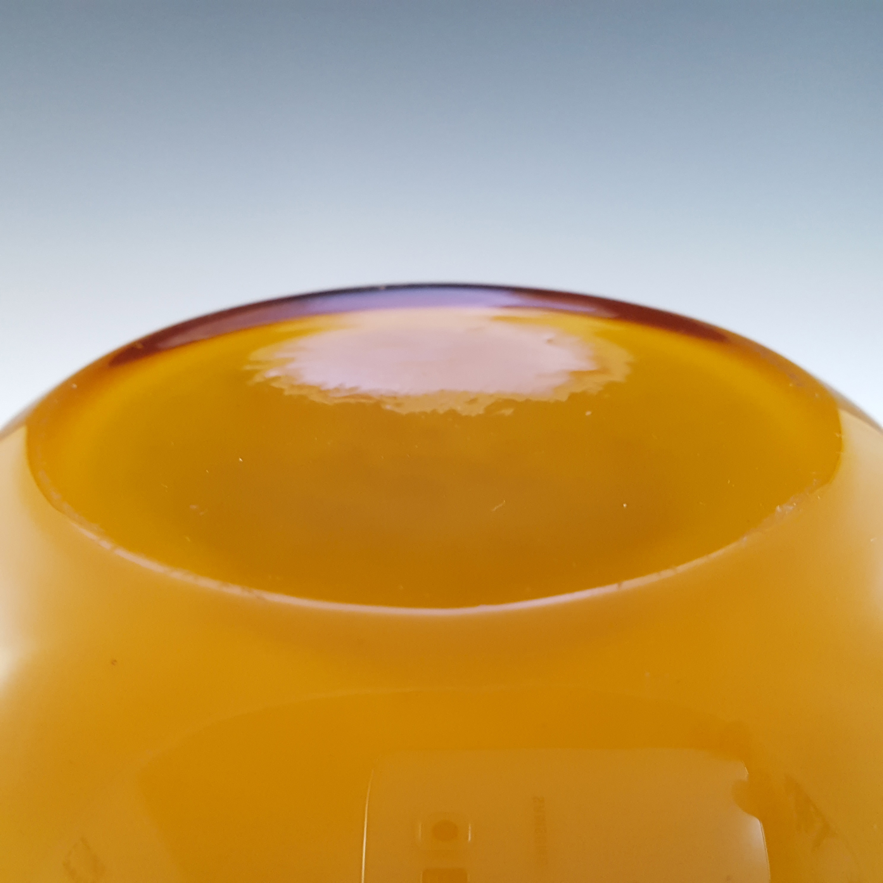 (image for) Empoli 1970's Italian Amber Retro Cased Glass Jug / Vase - Click Image to Close
