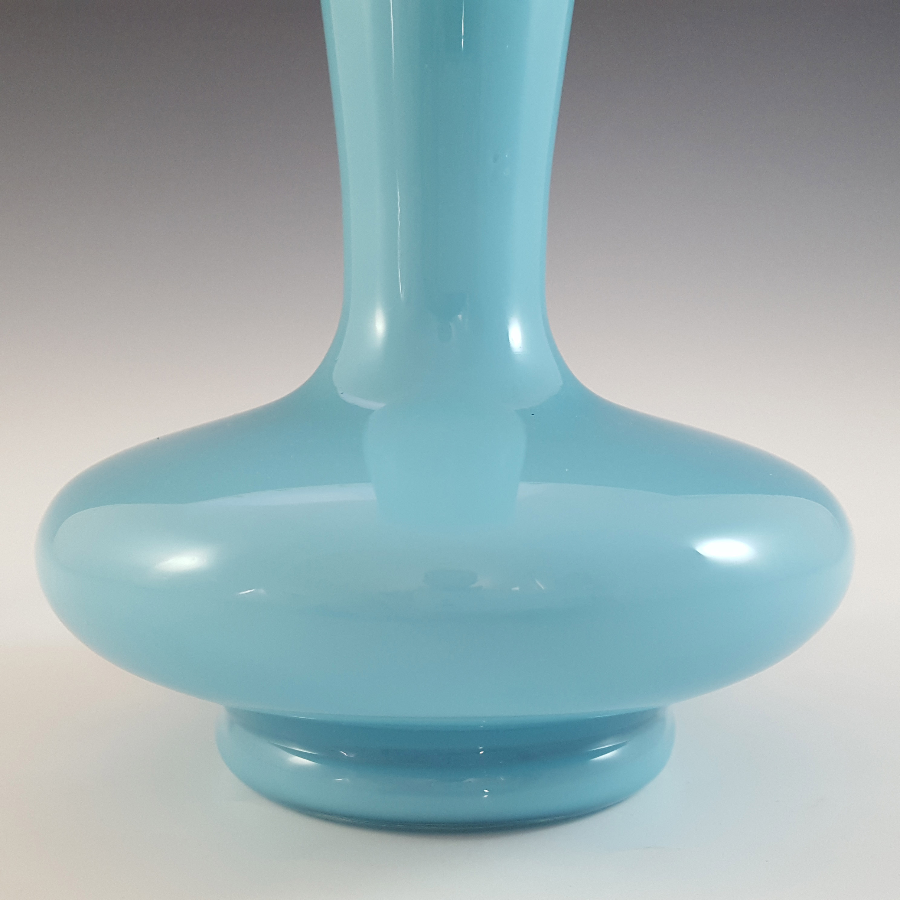 (image for) Empoli 1970's Vintage Italian Blue Retro Glass Vase - Click Image to Close